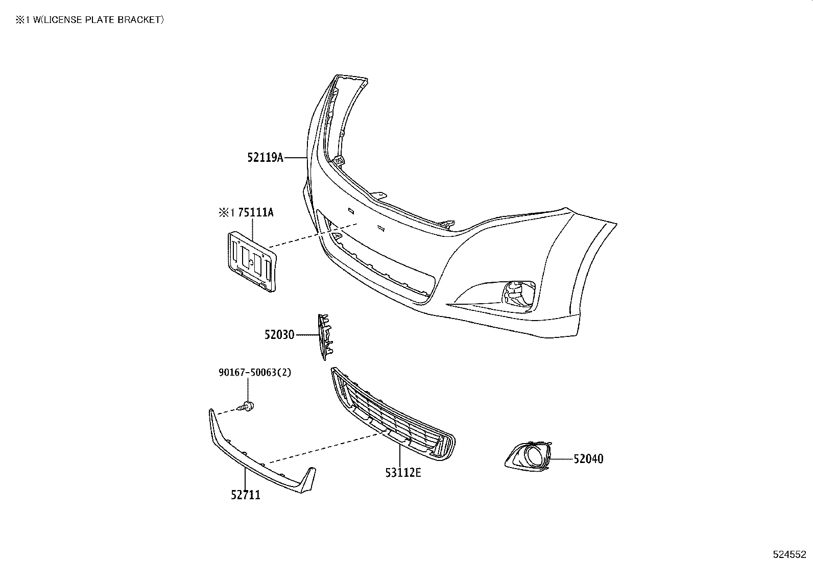 52127-0T010 COVER, FRONT BUMPER HOLE, RH product image