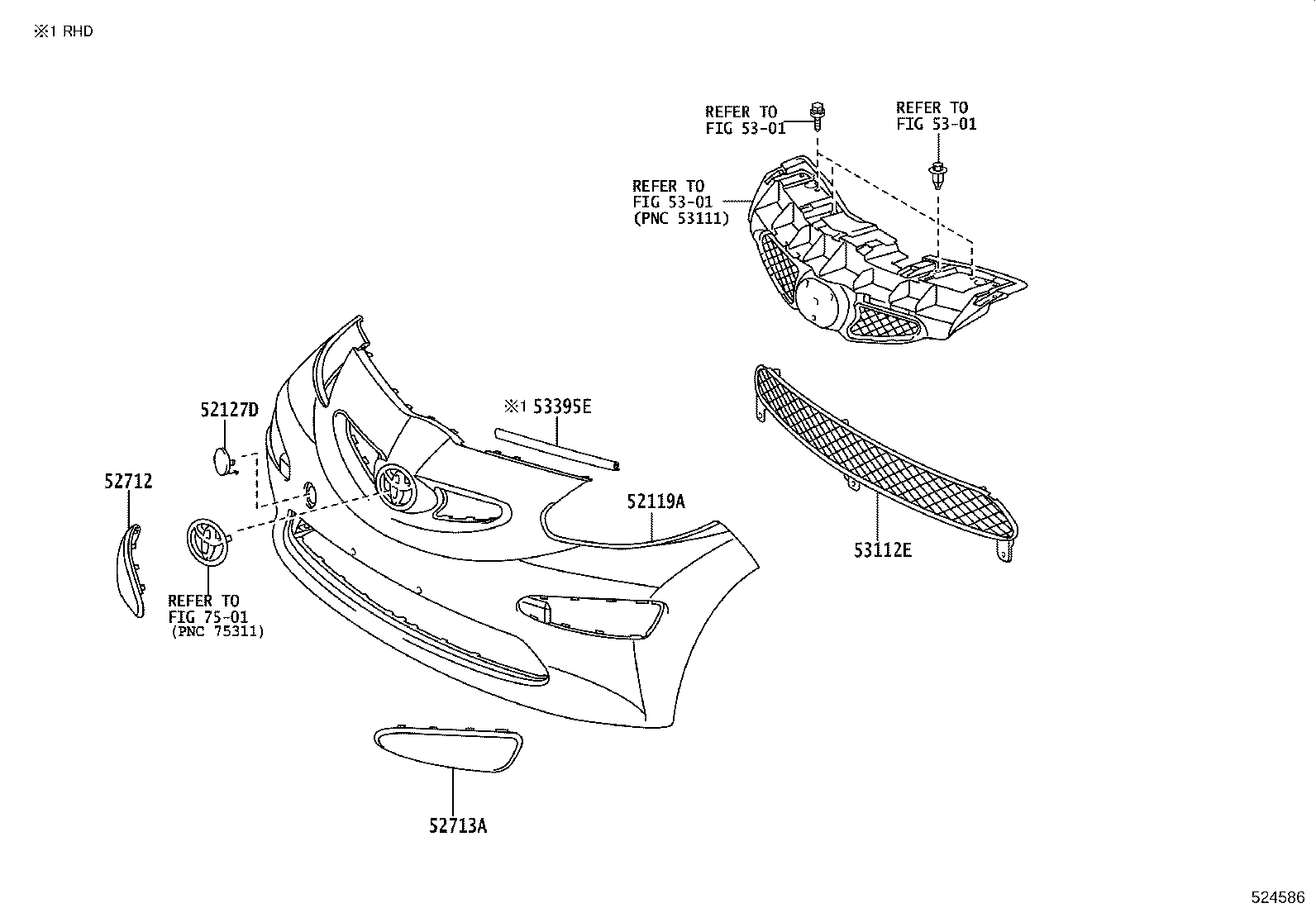 52125-0H020 BRACKET, FOG LAMP MOUNTING, RH product image