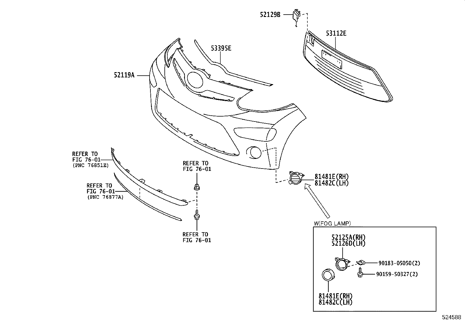 52125-0H020 BRACKET, FOG LAMP MOUNTING, RH product image