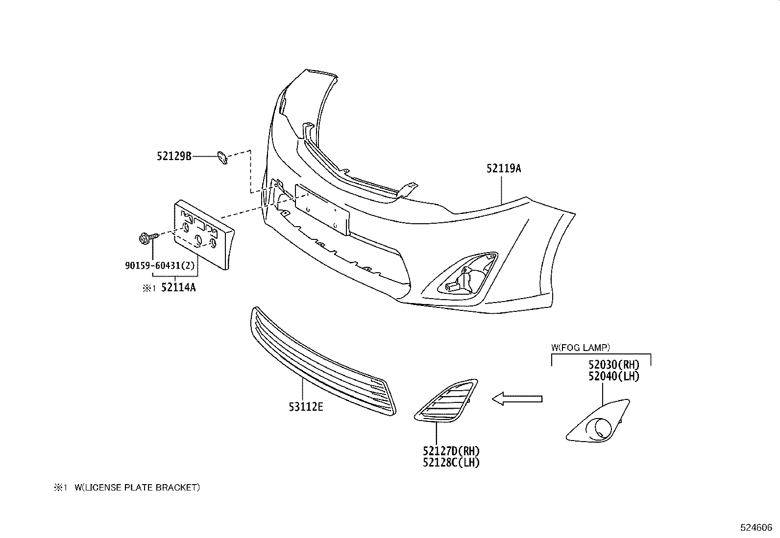 52114-06290 BRACKET, FRONT BUMPER EXTENSION MOUNTING product image