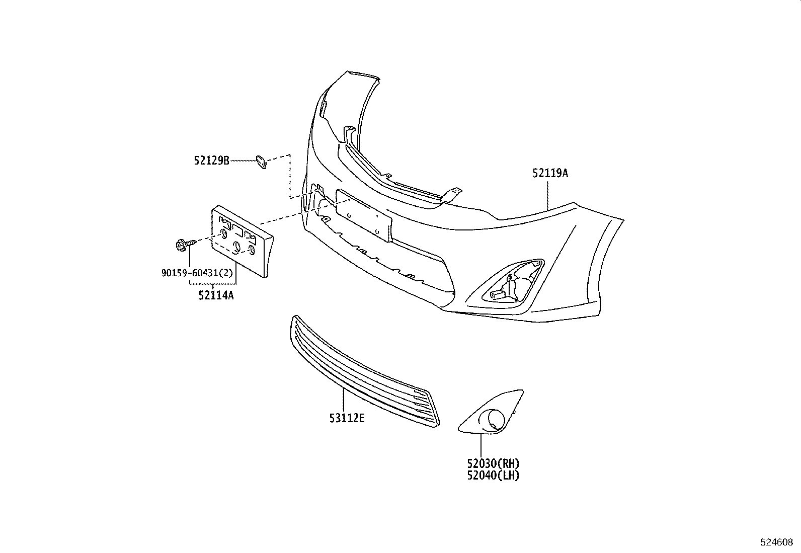 52114-06290 BRACKET, FRONT BUMPER EXTENSION MOUNTING product image
