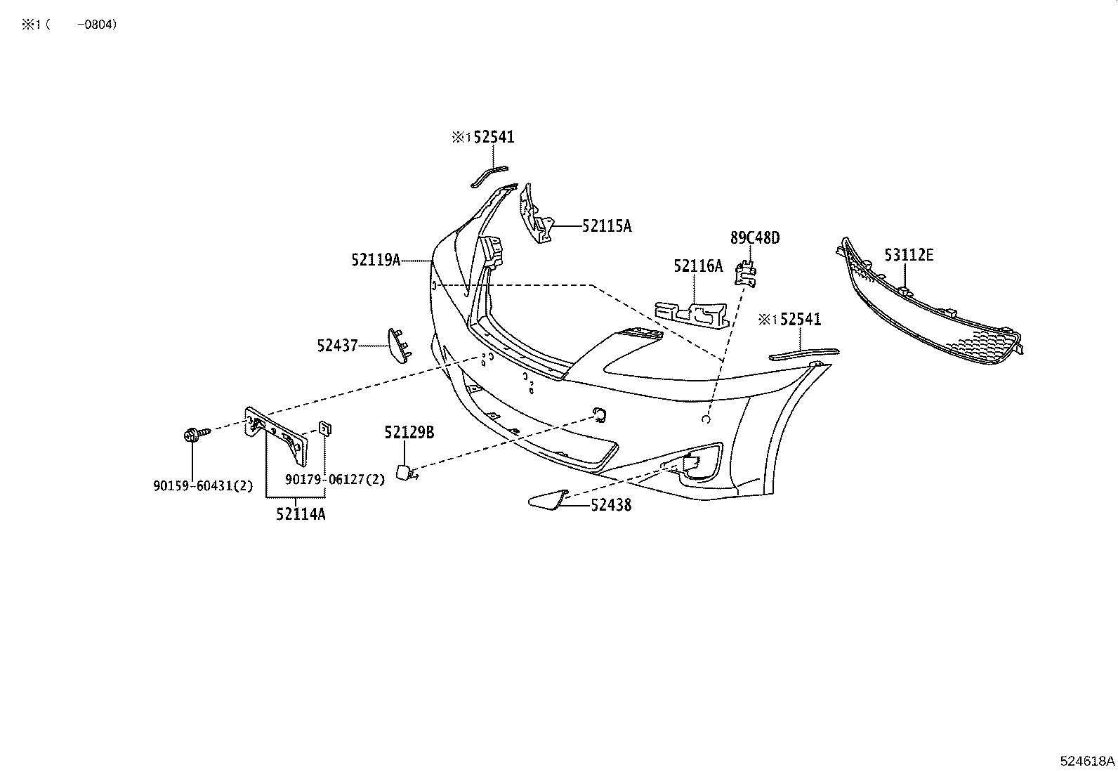 52114-53140 BRACKET, FRONT BUMPER EXTENSION MOUNTING product image