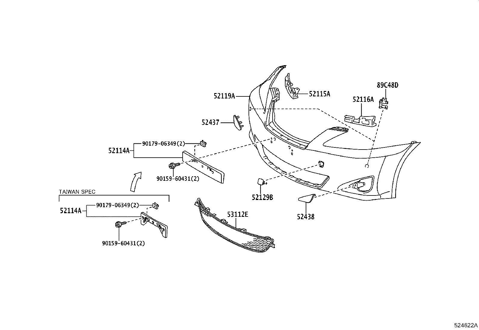 52115-53050 SUPPORT, FRONT BUMPER SIDE, RH product image