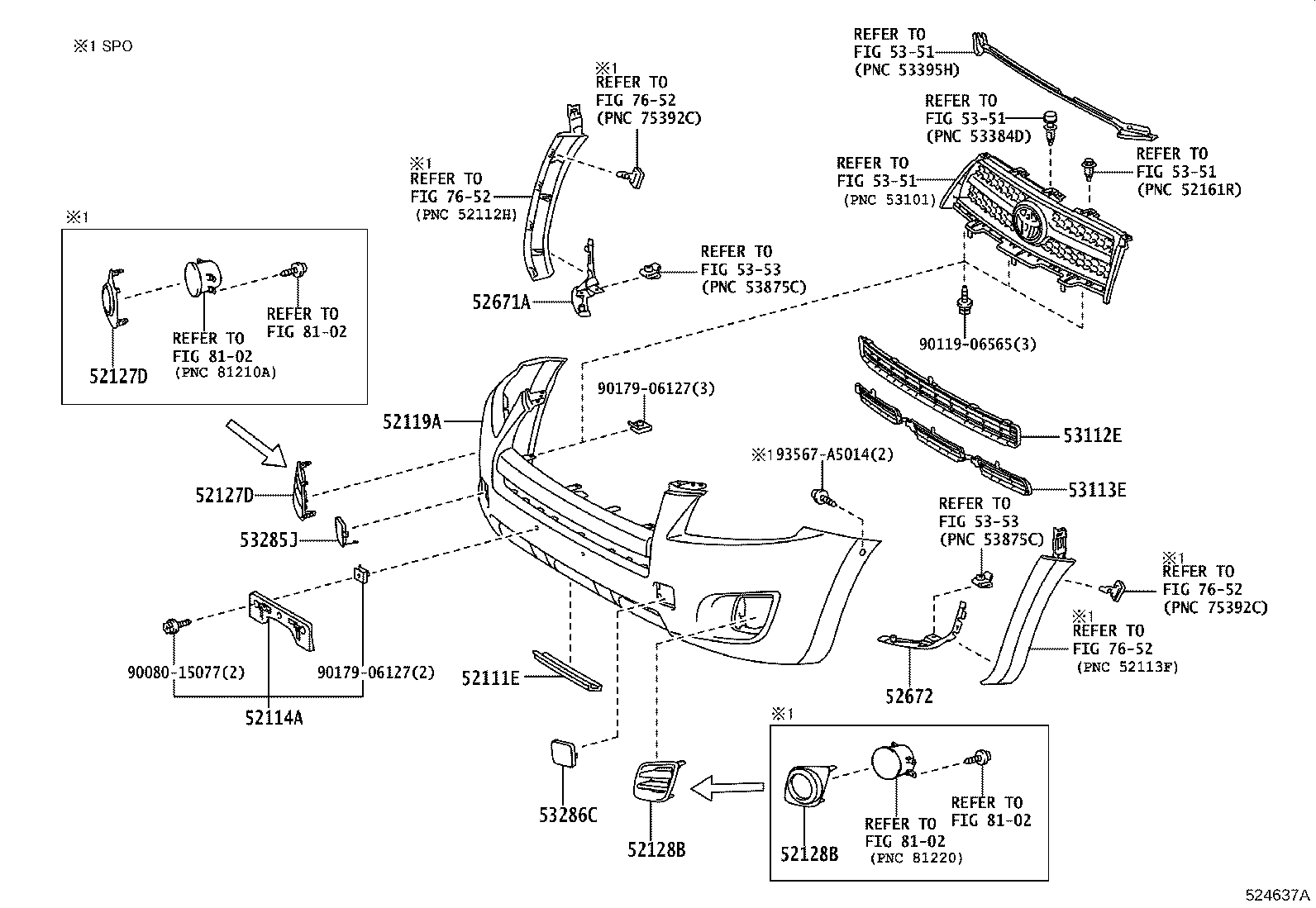 52115-0R010 RETAINER, FRONT BUMPER EXTENSION, NO.1 product image