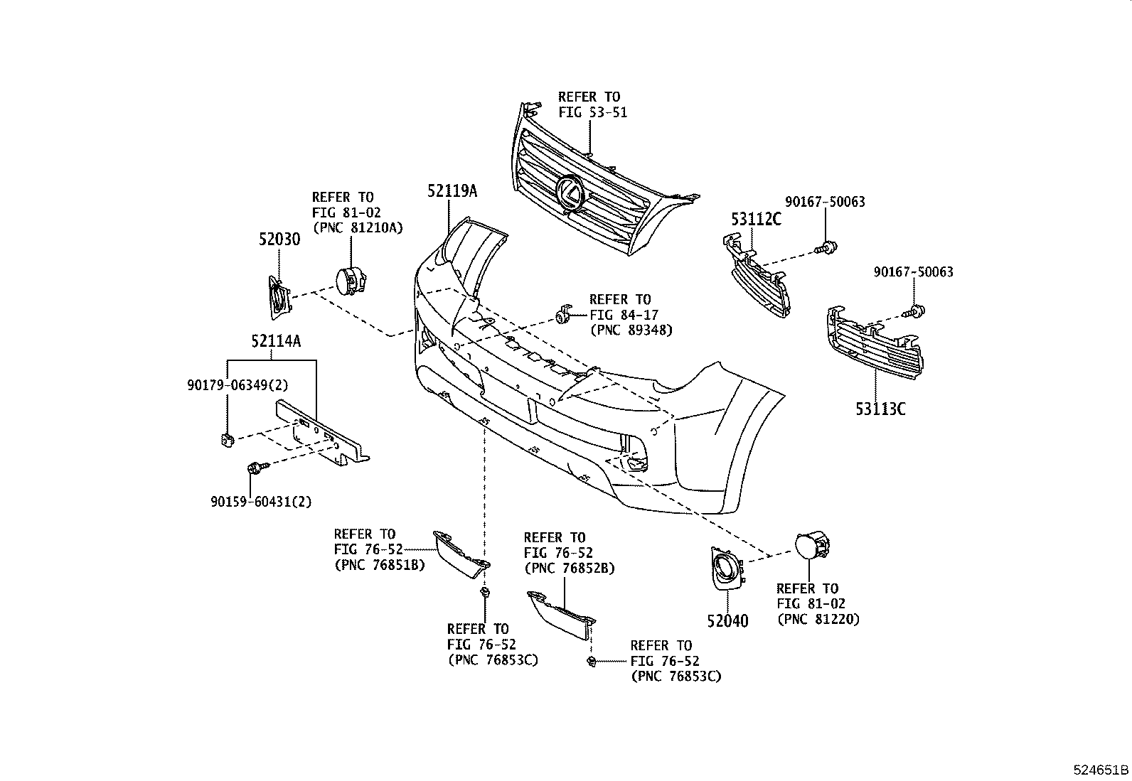52114-60120 BRACKET, FRONT BUMPER EXTENSION MOUNTING product image