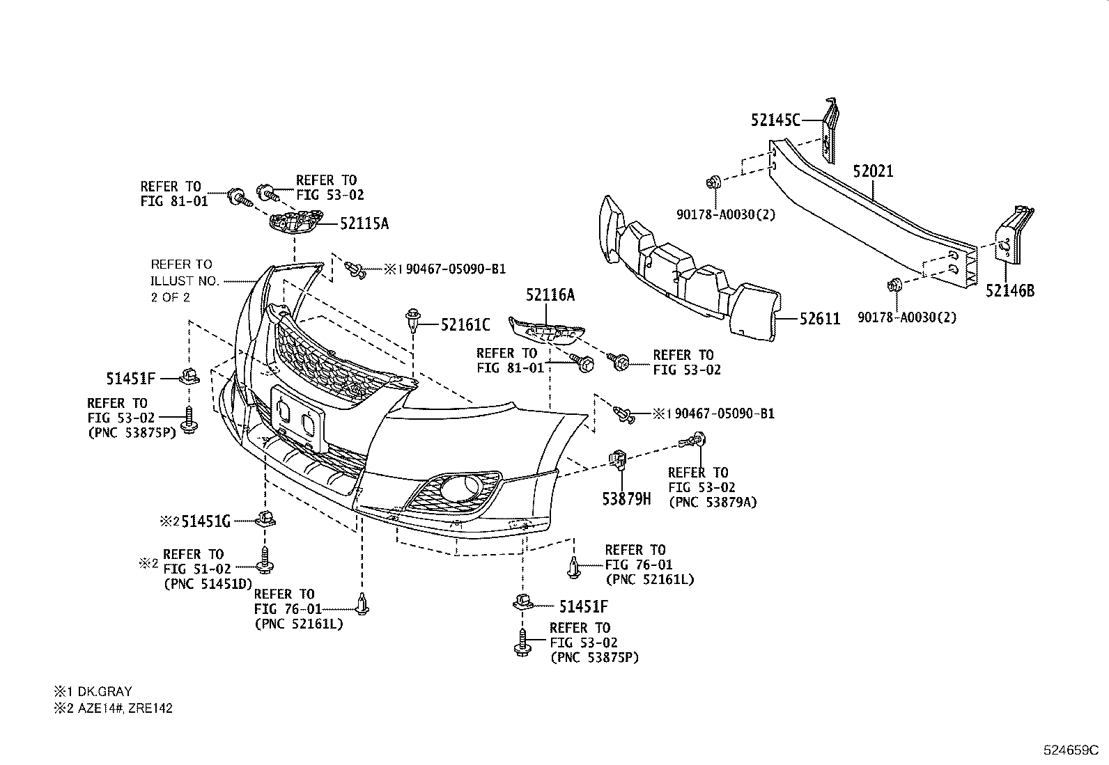 52021-02160 REINFORCEMENT SUB-ASSY, FRONT BUMPER product image