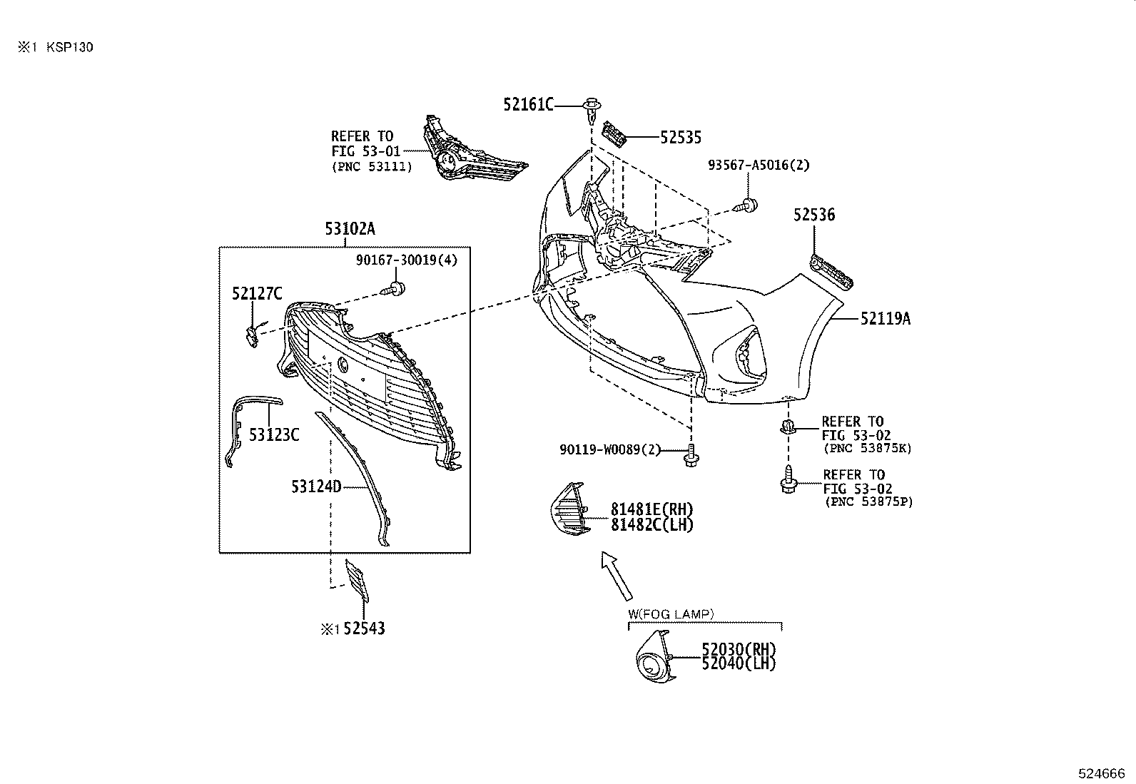 52125-0D100 BRACKET, FOG LAMP MOUNTING, RH product image