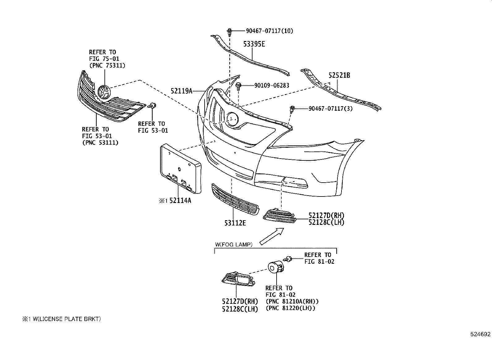 52114-06030 BRACKET, FRONT BUMPER EXTENSION MOUNTING product image