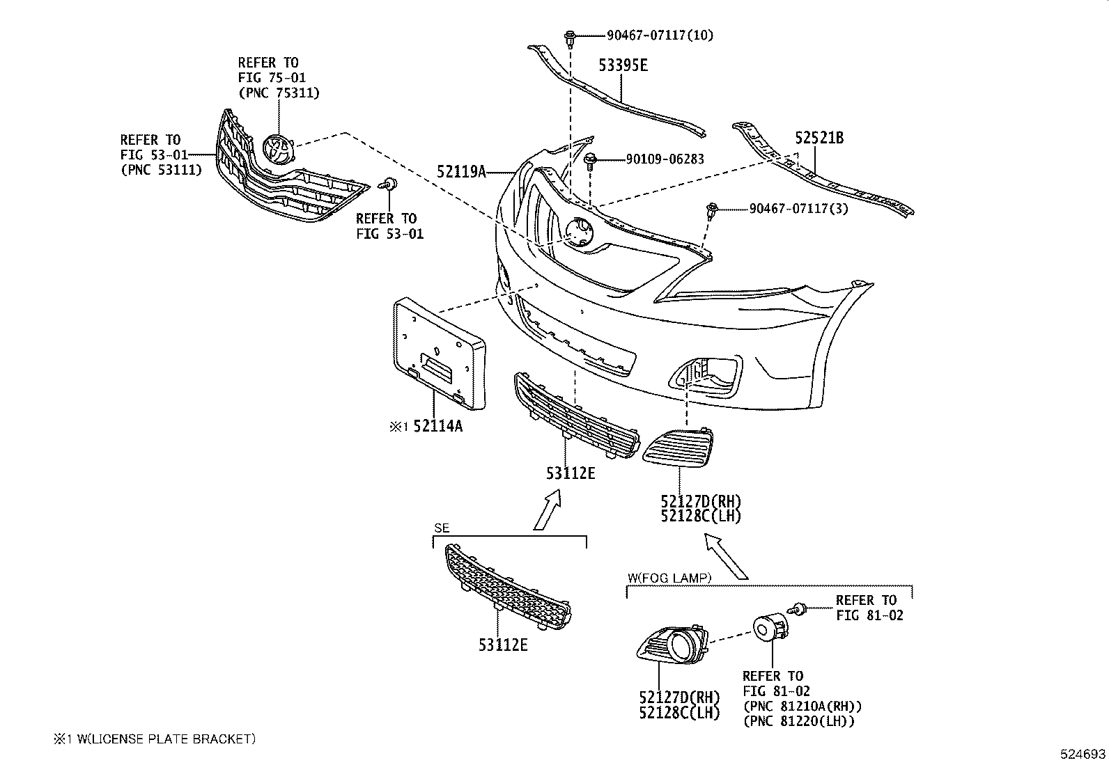 52114-06030 BRACKET, FRONT BUMPER EXTENSION MOUNTING product image