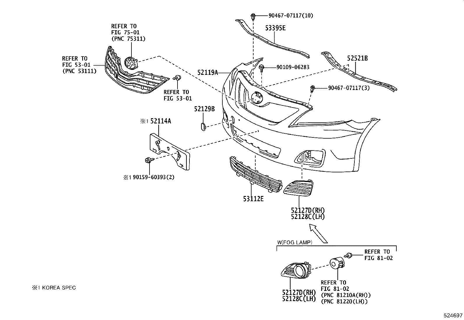 52114-33170 BRACKET, FRONT BUMPER EXTENSION MOUNTING product image
