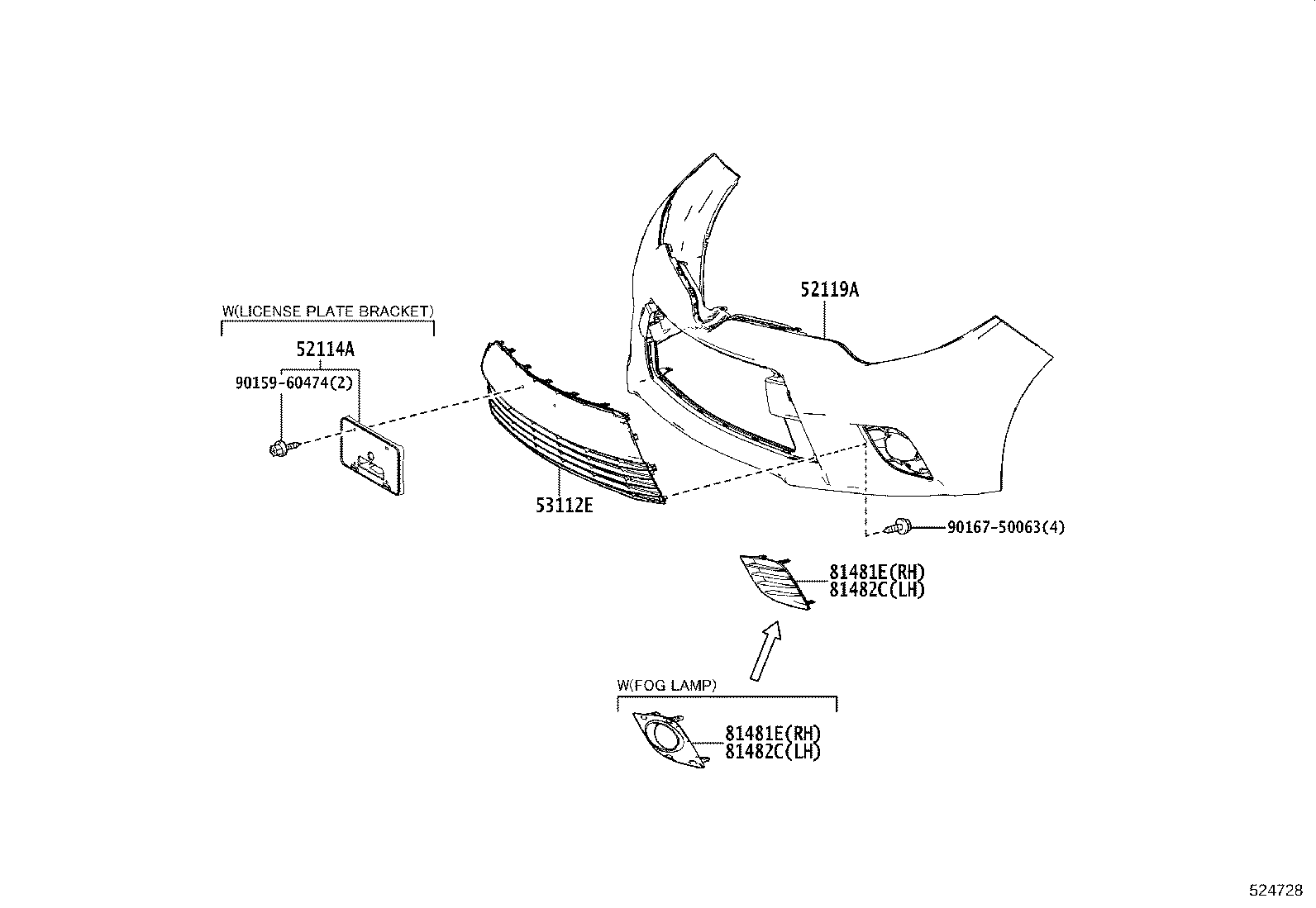 52114-02090 BRACKET, FRONT BUMPER EXTENSION MOUNTING product image