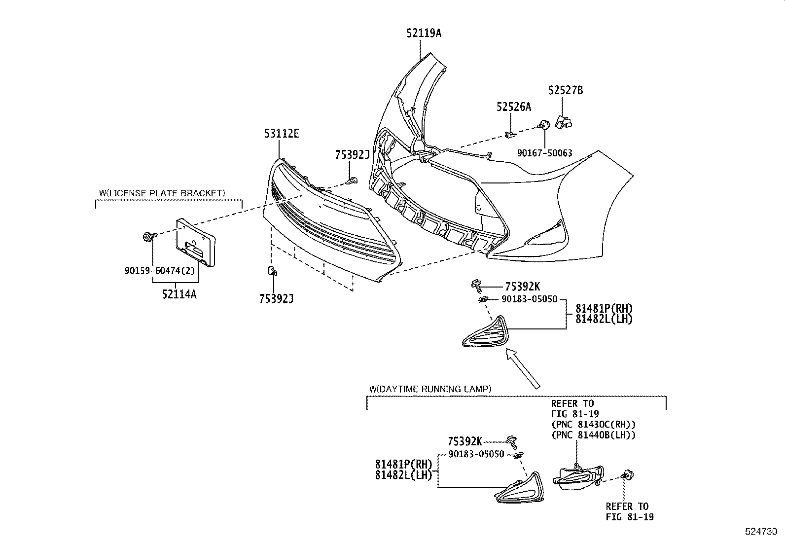 52114-02090 BRACKET, FRONT BUMPER EXTENSION MOUNTING product image