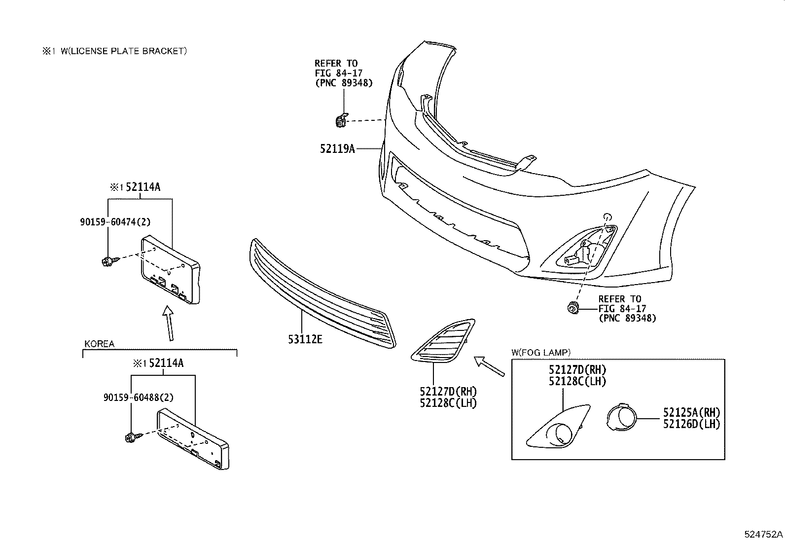 52114-06170 BRACKET, FRONT BUMPER EXTENSION MOUNTING product image