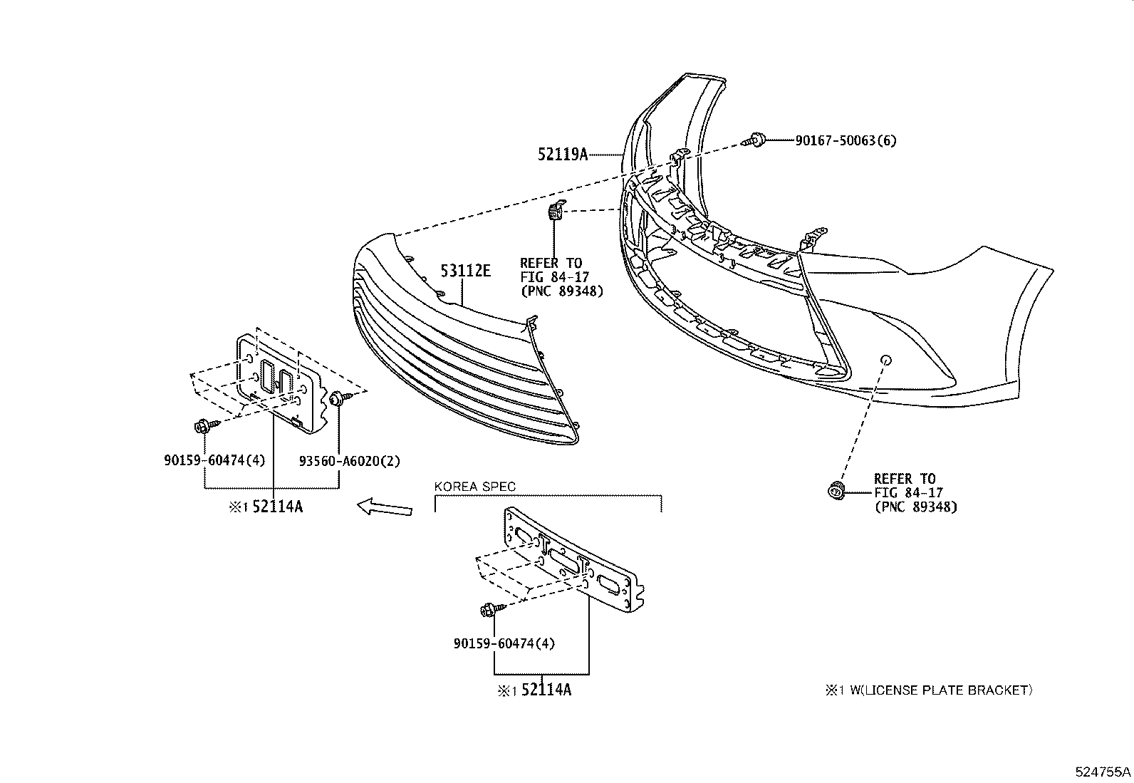 52114-06170 BRACKET, FRONT BUMPER EXTENSION MOUNTING product image