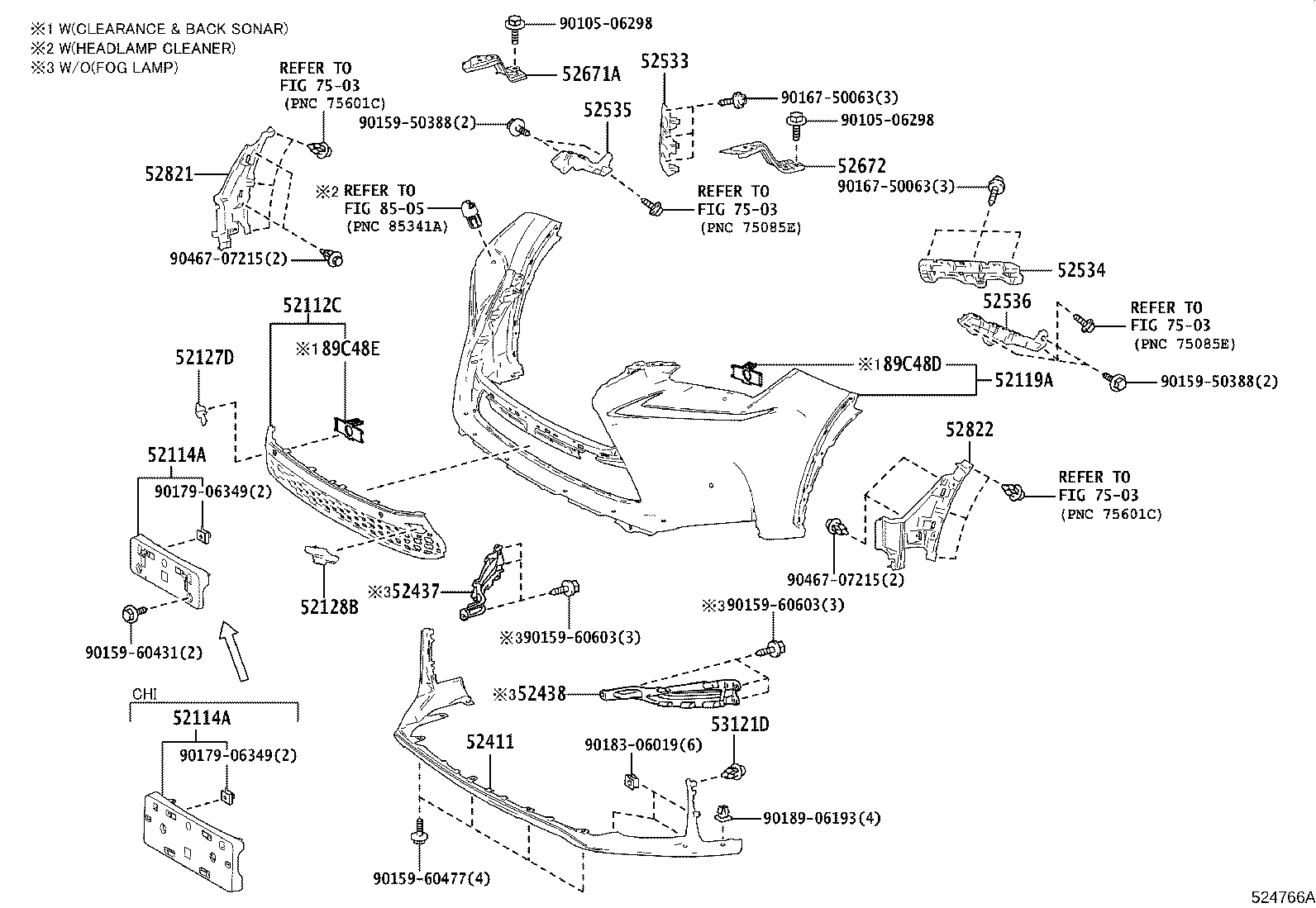 52114-78030 BRACKET, FRONT BUMPER EXTENSION MOUNTING product image