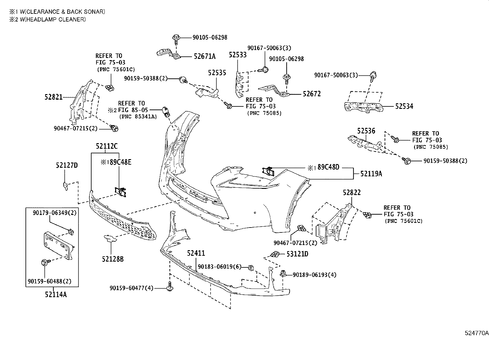 52102-78050 EXTENSION, FRONT BUMPER product image