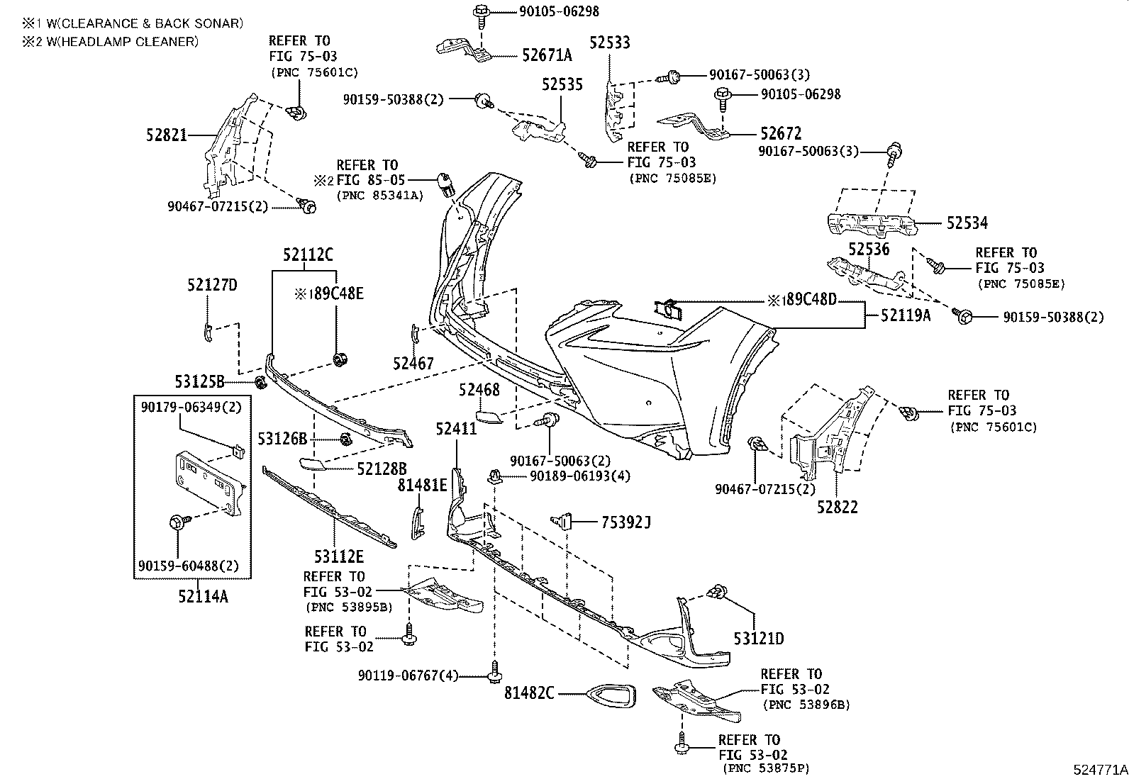52102-78050 EXTENSION, FRONT BUMPER product image