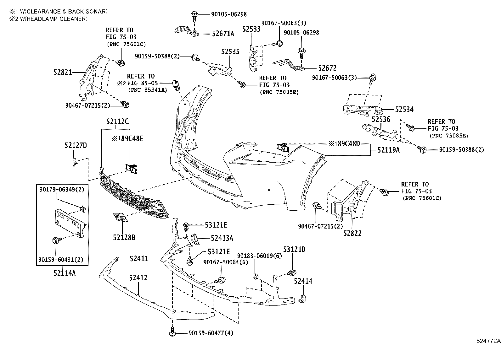 52102-78050 EXTENSION, FRONT BUMPER product image