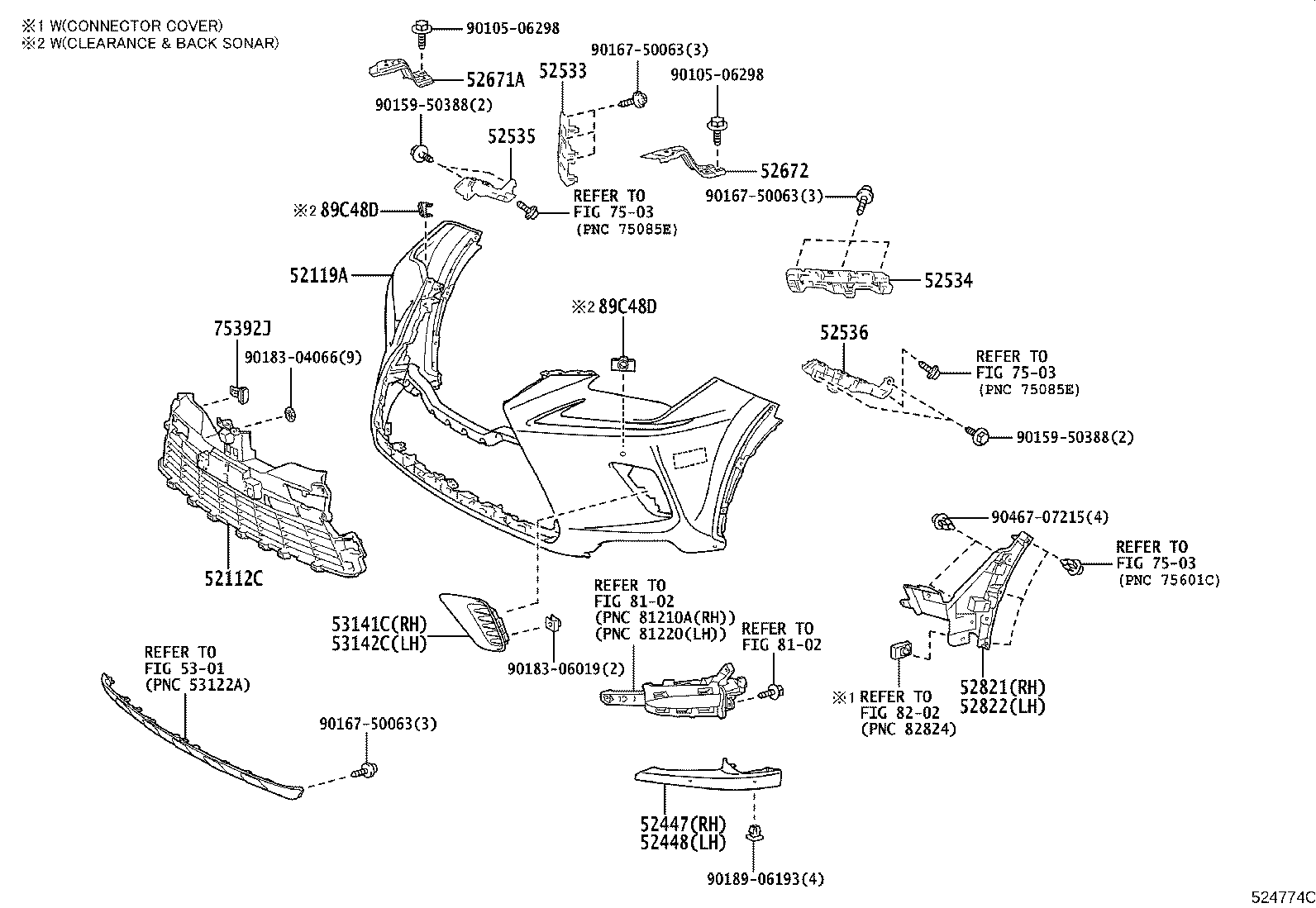 52102-78050 EXTENSION, FRONT BUMPER product image