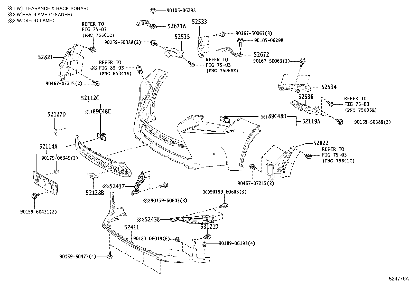 52102-78030 EXTENSION, FRONT BUMPER product image