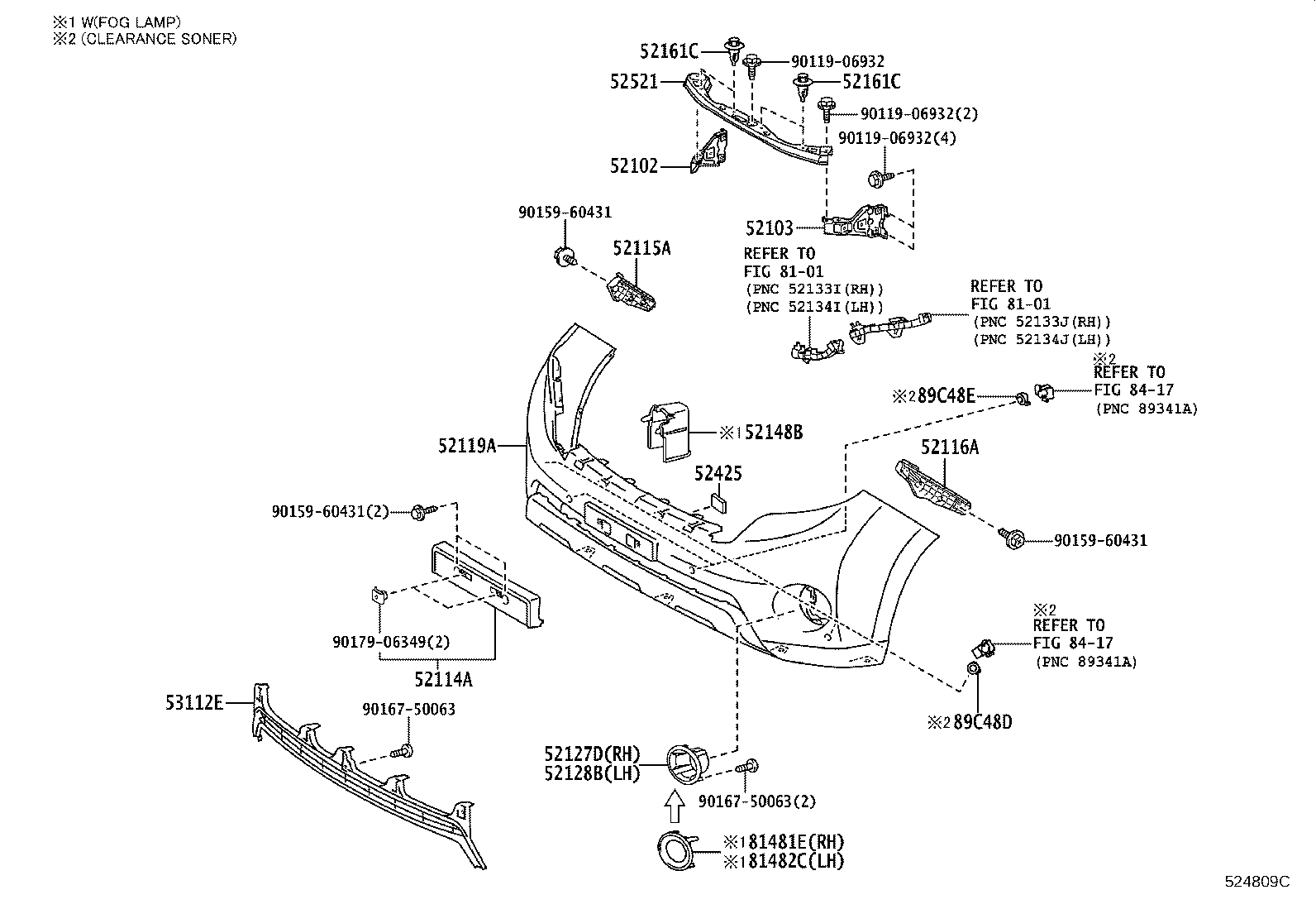 52127-60180 COVER, FOG LAMP, RH product image