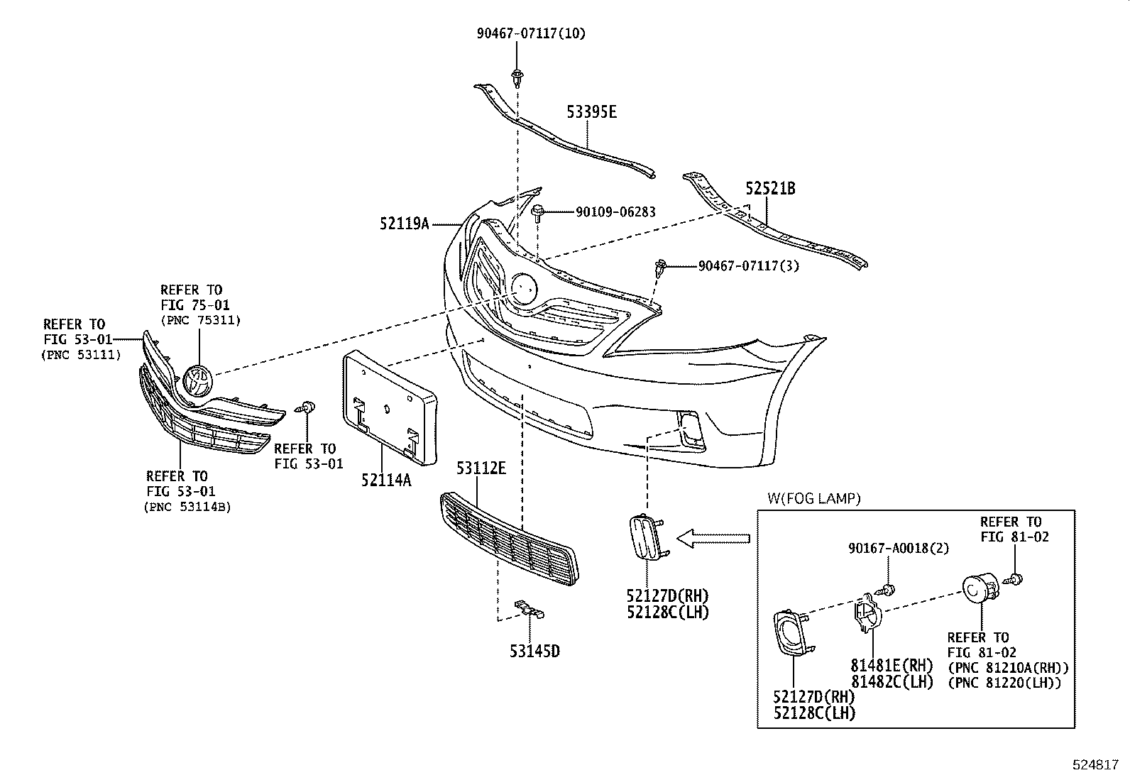 52030-06060 COVER, FRONT BUMPER HOLE, RH product image