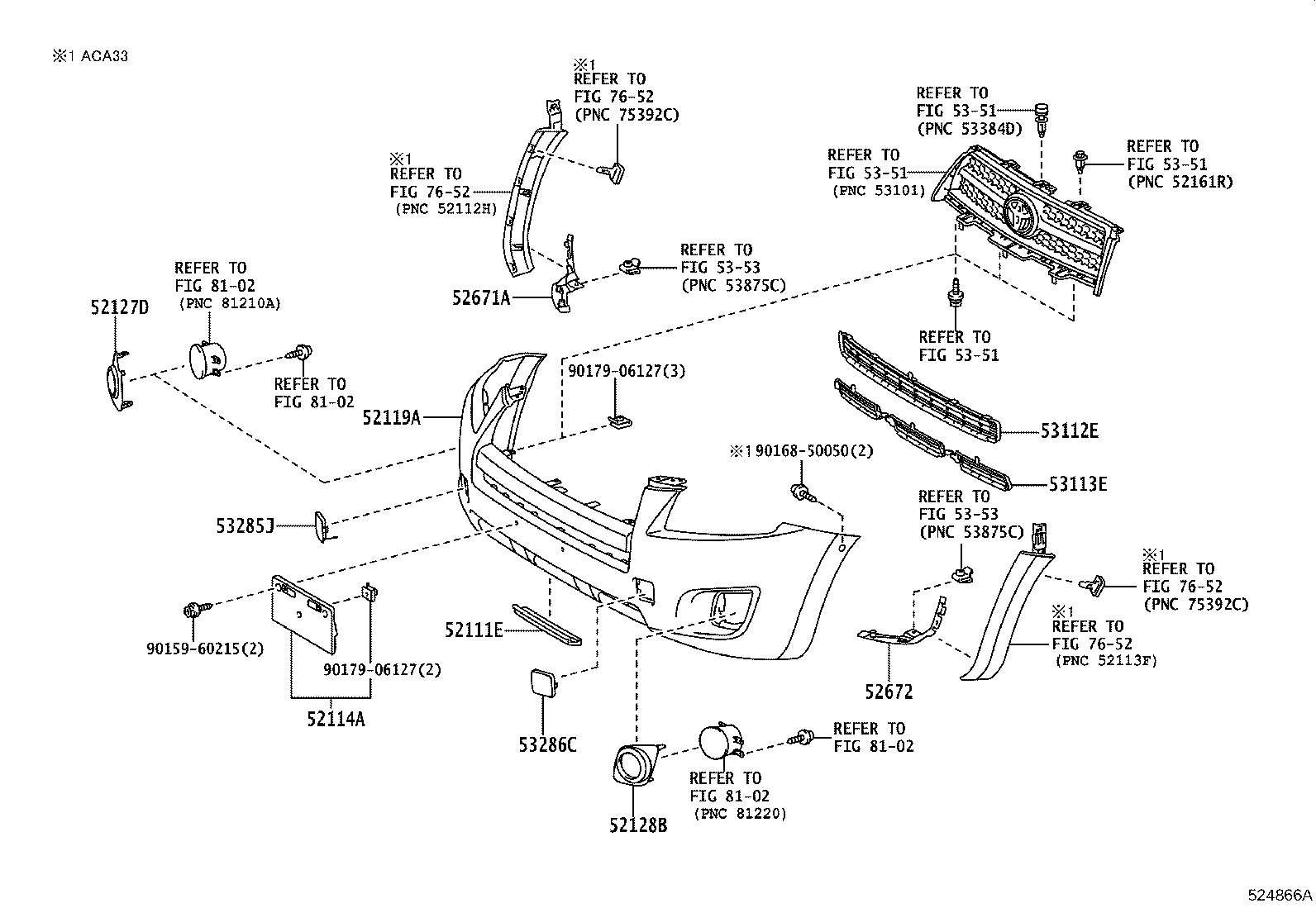 52114-0R030 BRACKET, FRONT BUMPER EXTENSION MOUNTING product image