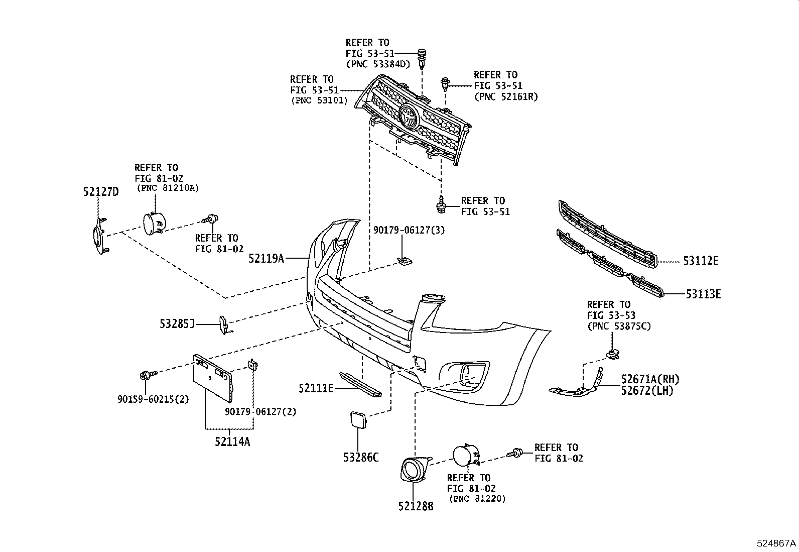 52114-0R030 BRACKET, FRONT BUMPER EXTENSION MOUNTING product image