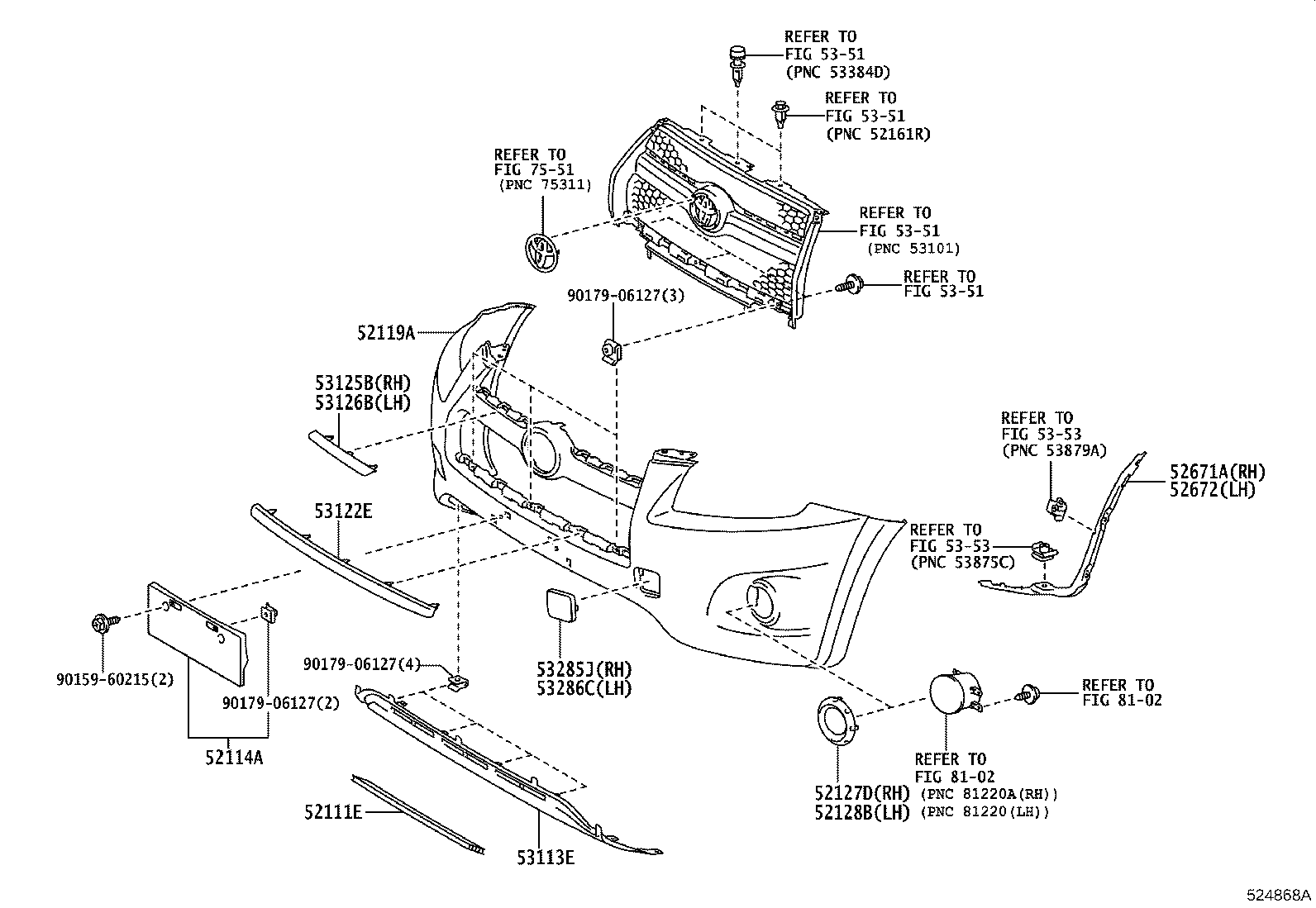 52114-0R030 BRACKET, FRONT BUMPER EXTENSION MOUNTING product image