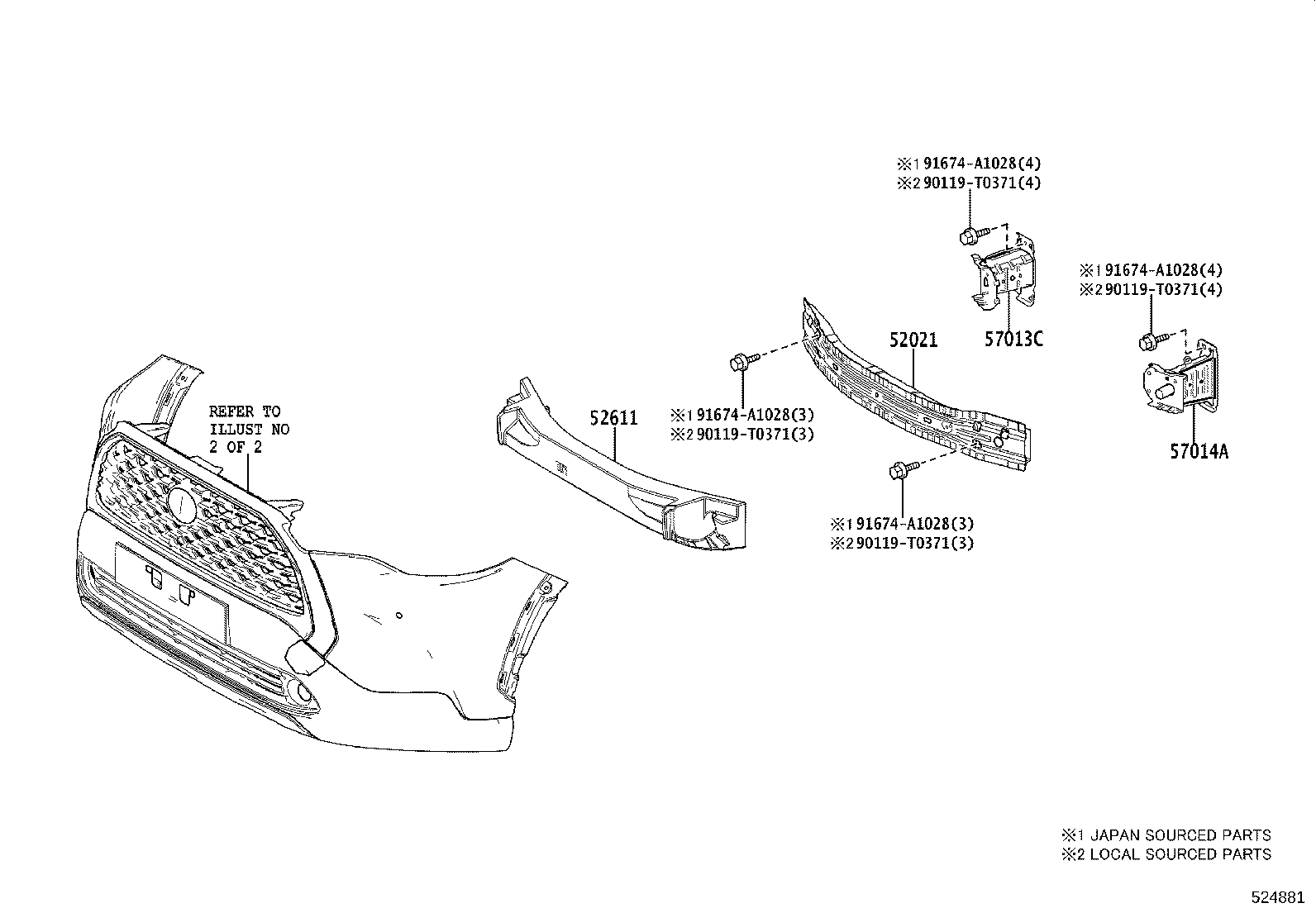 52112-0A900 EXTENSION, FRONT BUMPER, RH product image