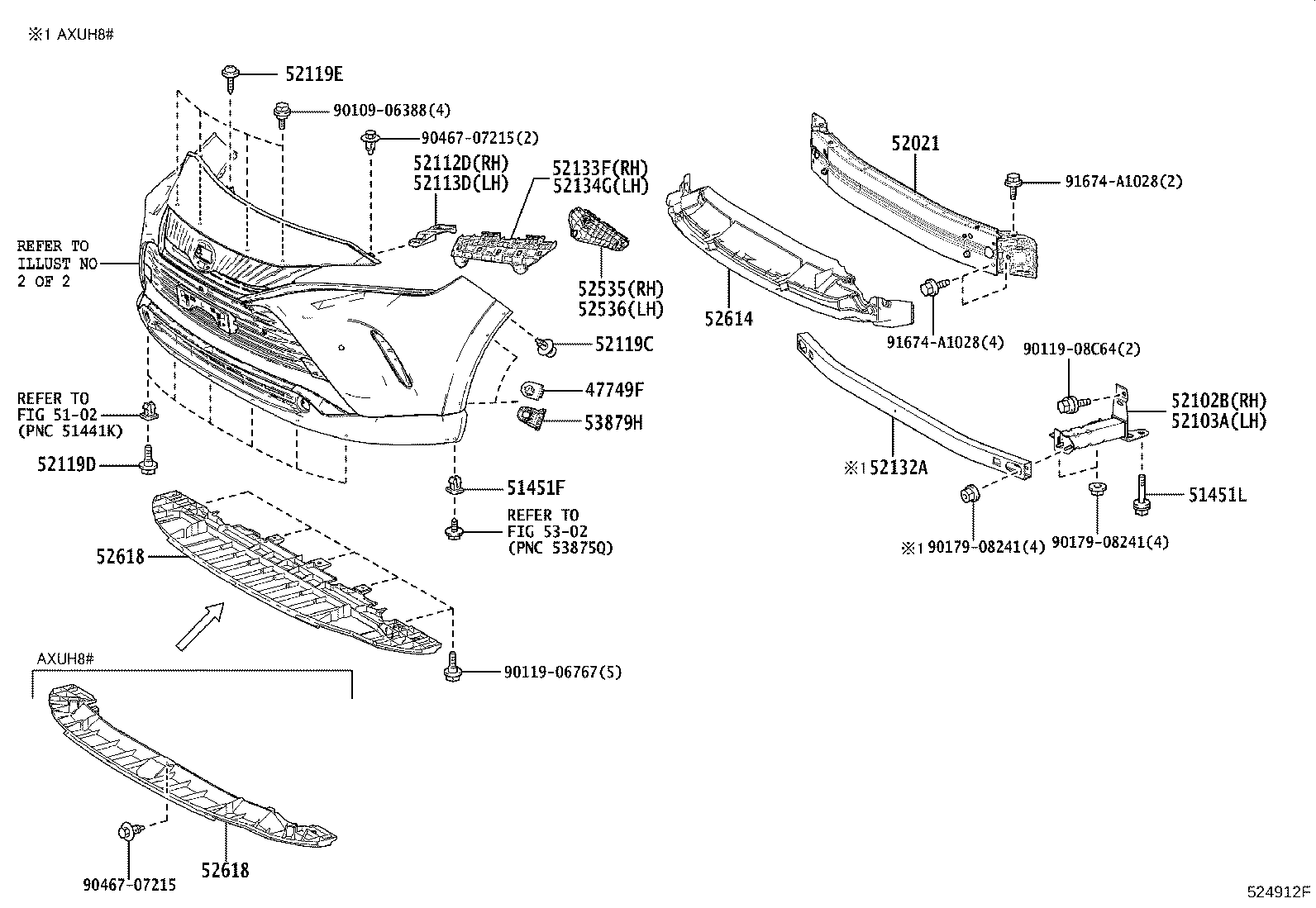52114-48500 BRACKET, FRONT BUMPER EXTENSION MOUNTING product image