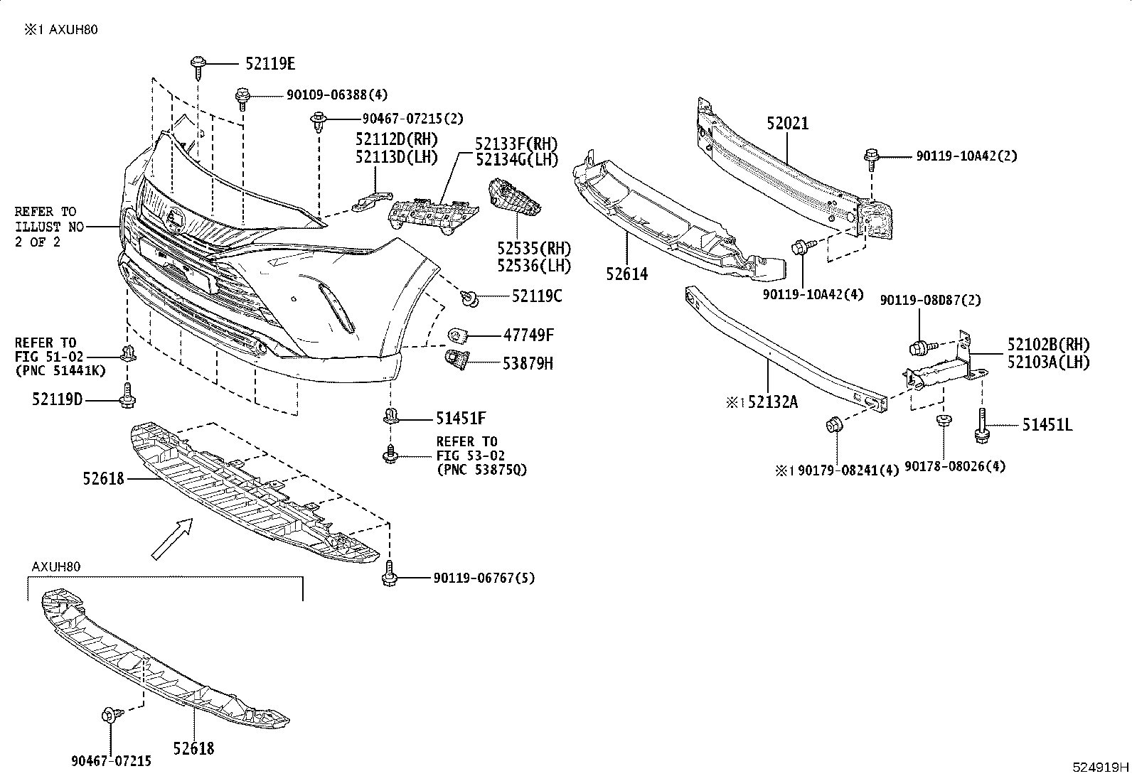 53112-48460 GRILLE, RADIATOR, LOWER NO.1 product image