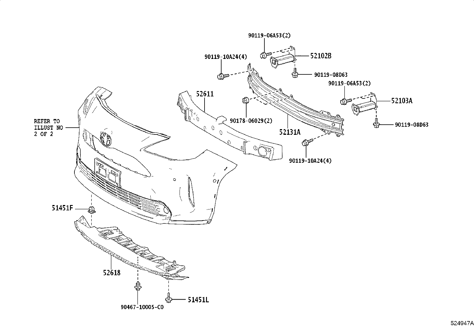 52611-52380 ABSORBER, FRONT BUMPER ENERGY product image