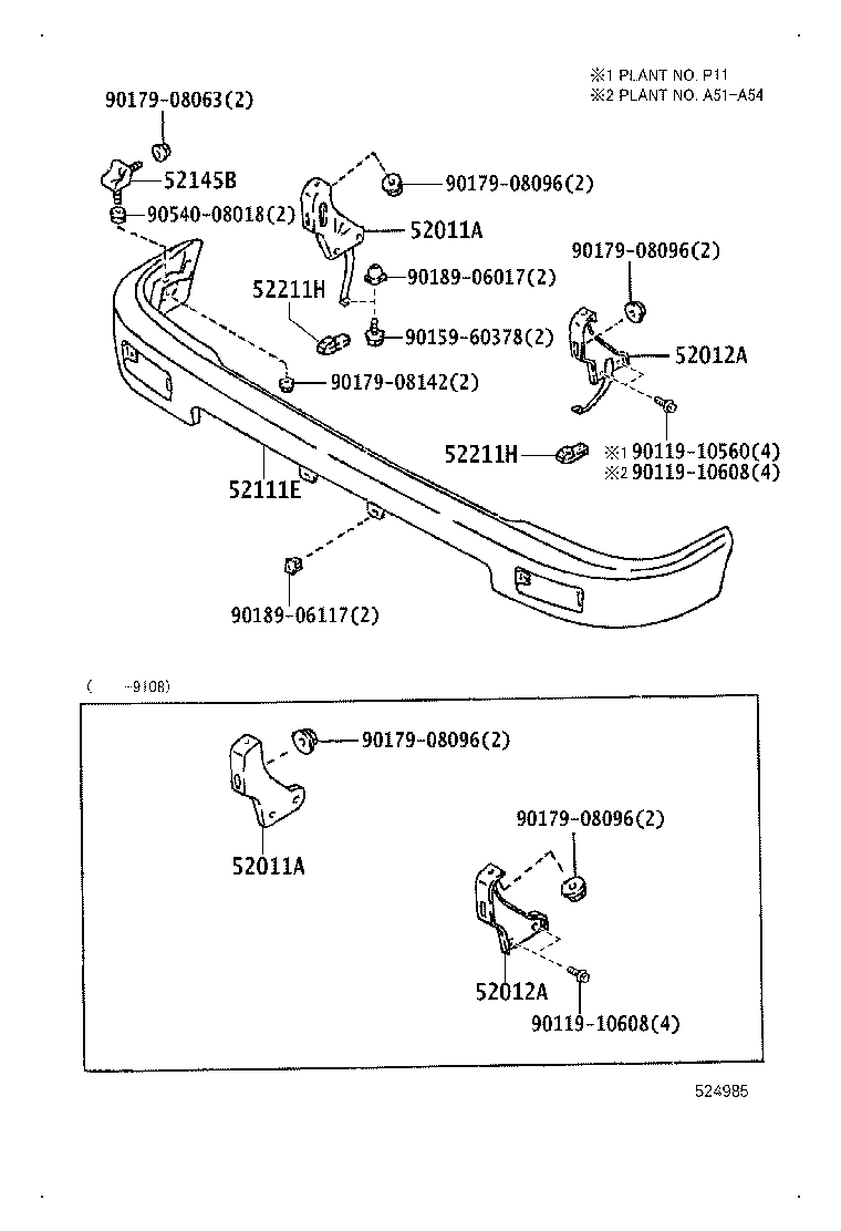 52102-89111 EXTENSION, FRONT BUMPER, RH product image