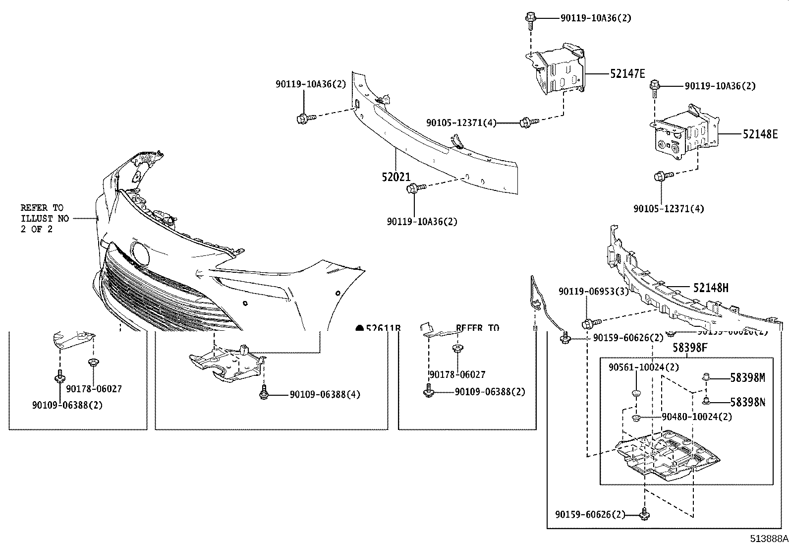 52112-62020 EXTENSION, FRONT BUMPER, RH product image