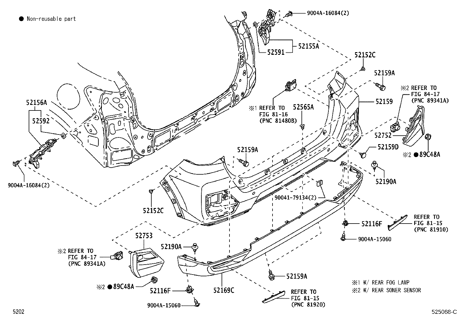 9004A-46380 CLIP, REAR BUMPER SIDE product image