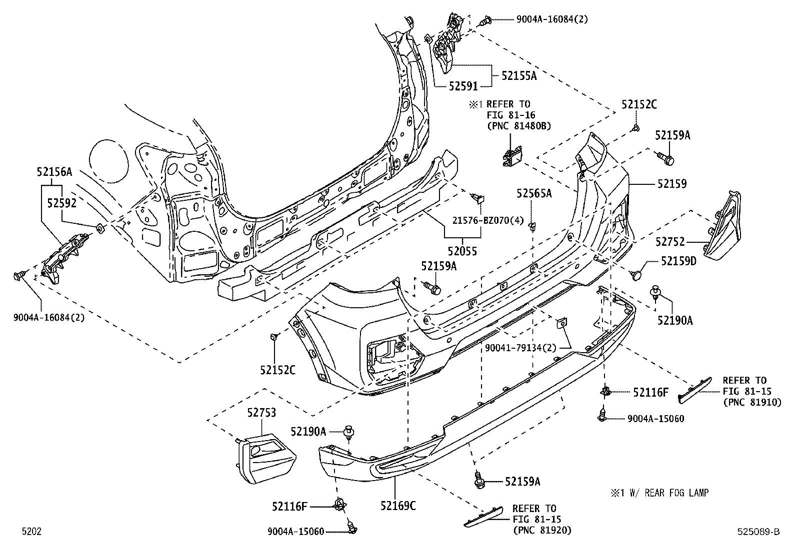 9004A-46380 CLIP, REAR BUMPER SIDE product image