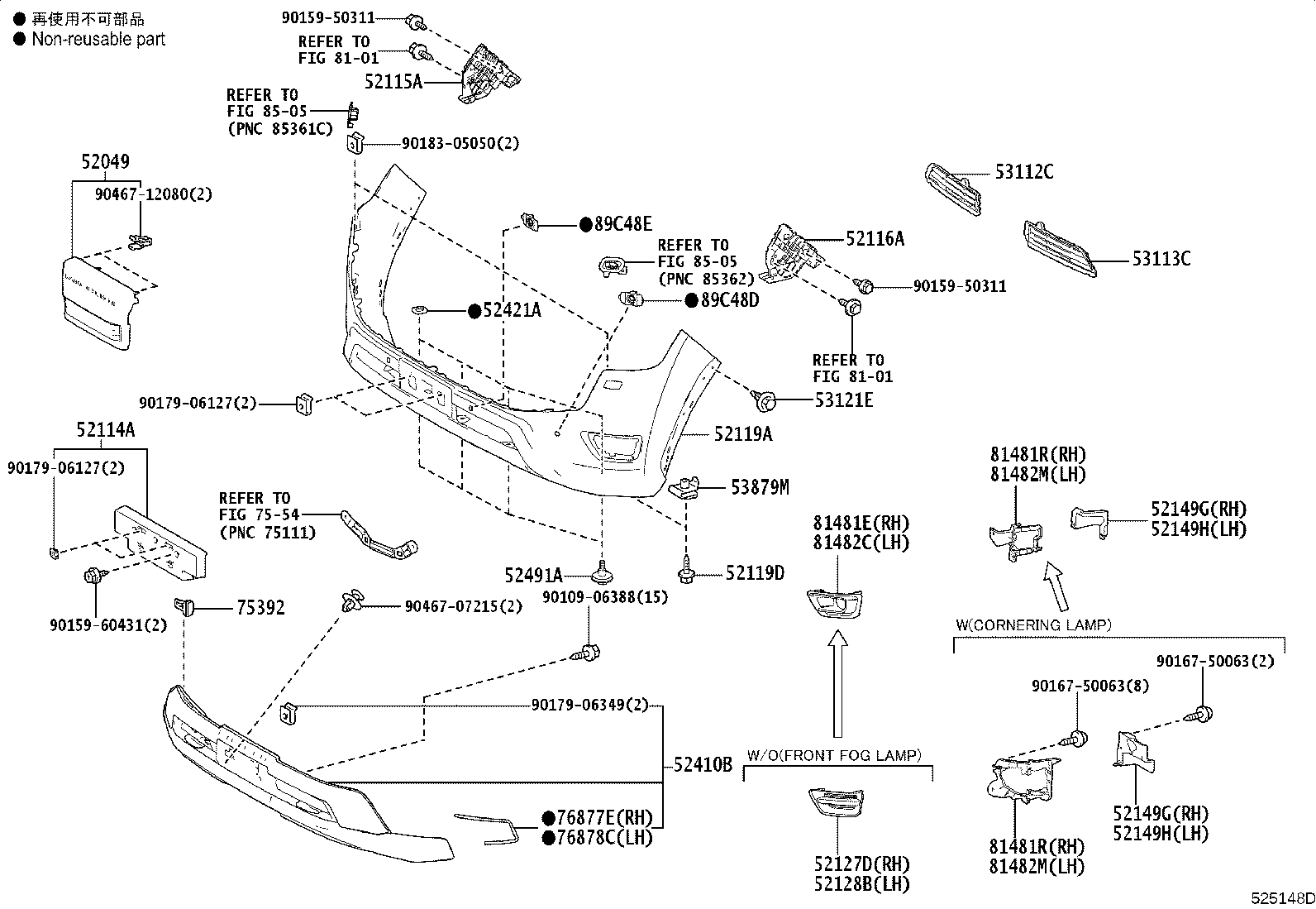 52115-60280 SUPPORT, FRONT BUMPER SIDE, RH product image