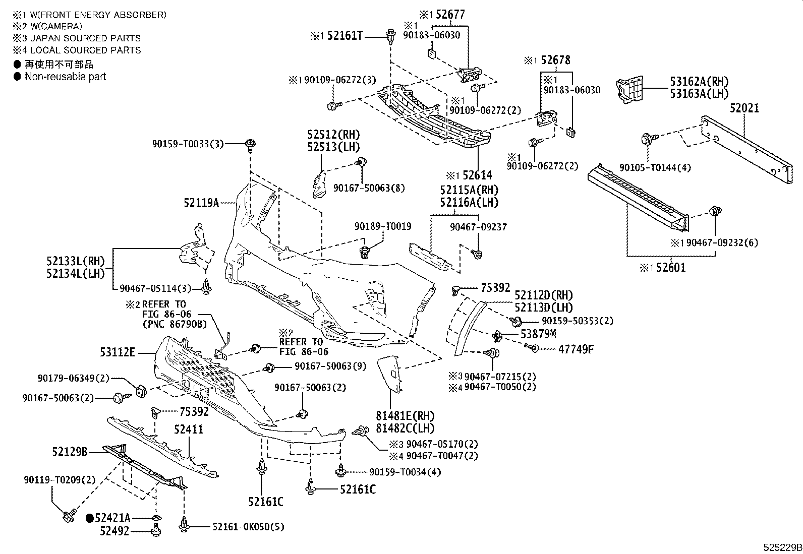 52112-YP070 EXTENSION, FRONT BUMPER, RH product image