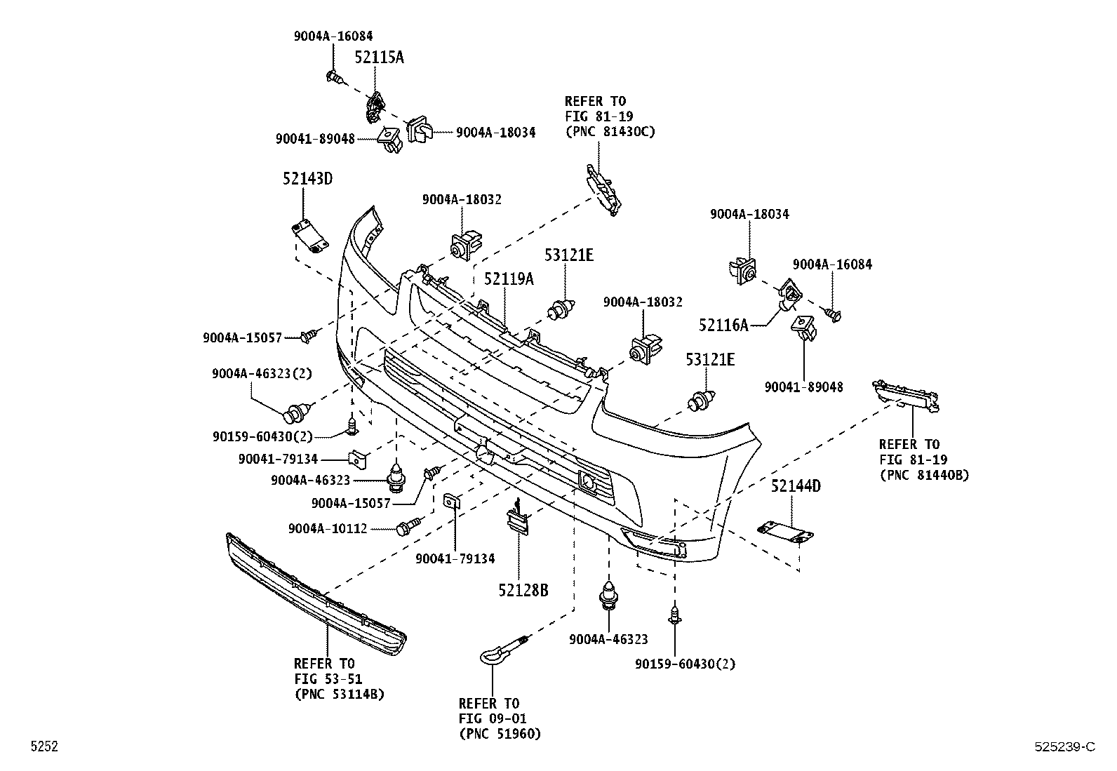52116-BZ280 SUPPORT, FRONT BUMPER SIDE, LH product image
