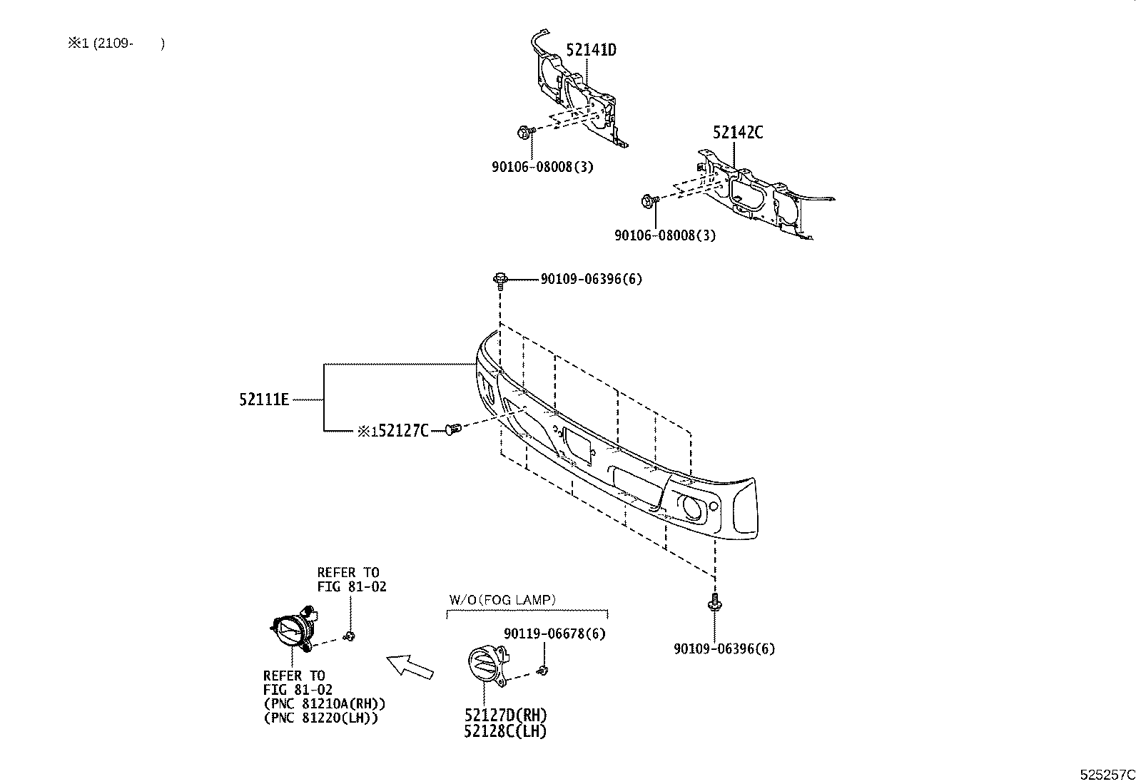 52012-37140 STAY, FRONT BUMPER, LH product image