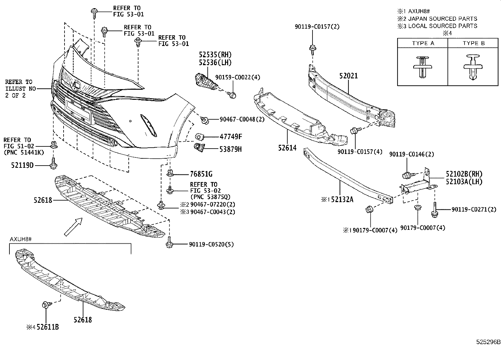 52103-0R050 EXTENSION SUB-ASSY, FRONT BUMPER, LH product image