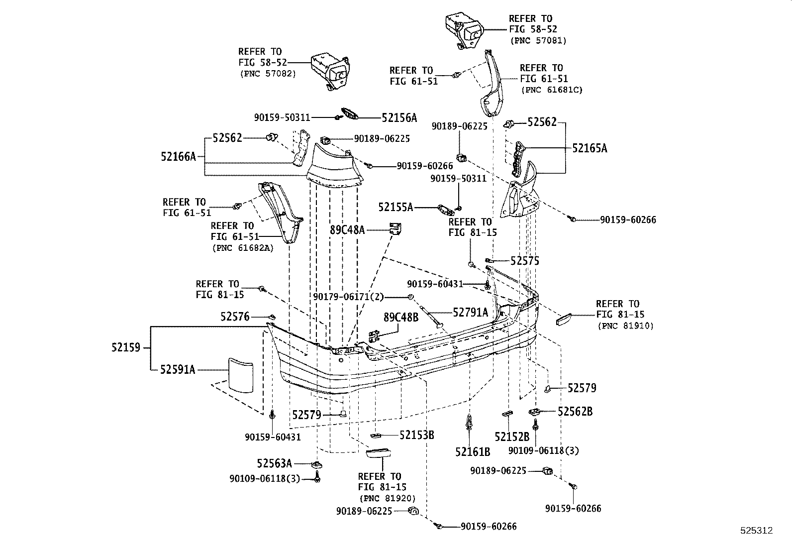 52155-58010 SUPPORT, REAR BUMPER SIDE, RH product image