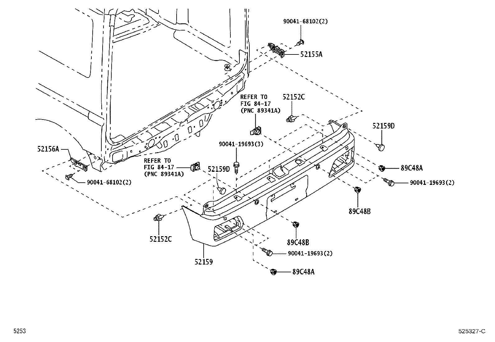 52155-B5040 SUPPORT, REAR BUMPER SIDE, RH product image
