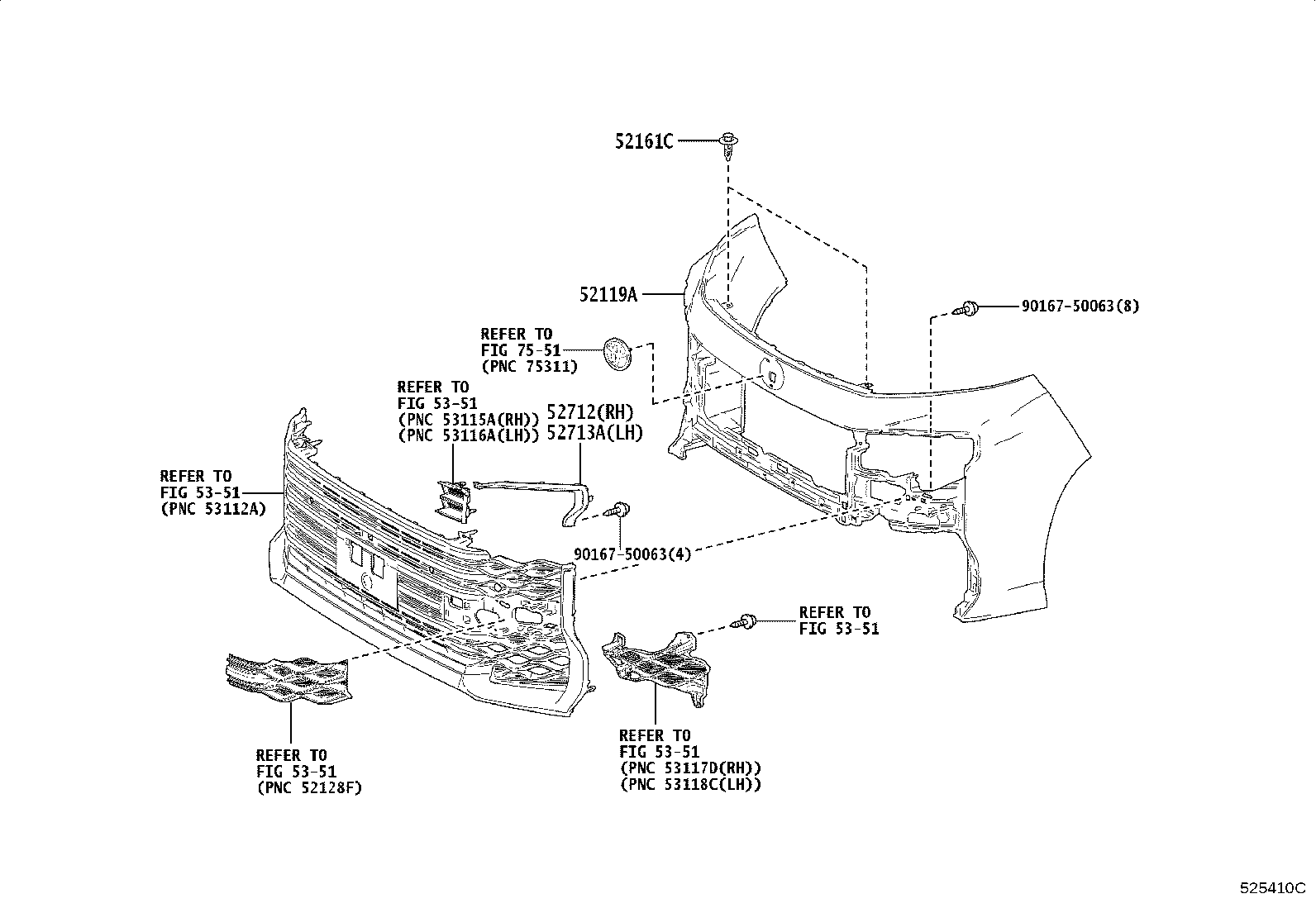 52112-V1902 EXTENSION, FRONT BUMPER, RH product image