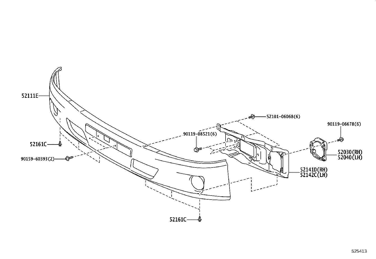 52012-37032 ARM SUB-ASSY, FRONT BUMPER, LH product image