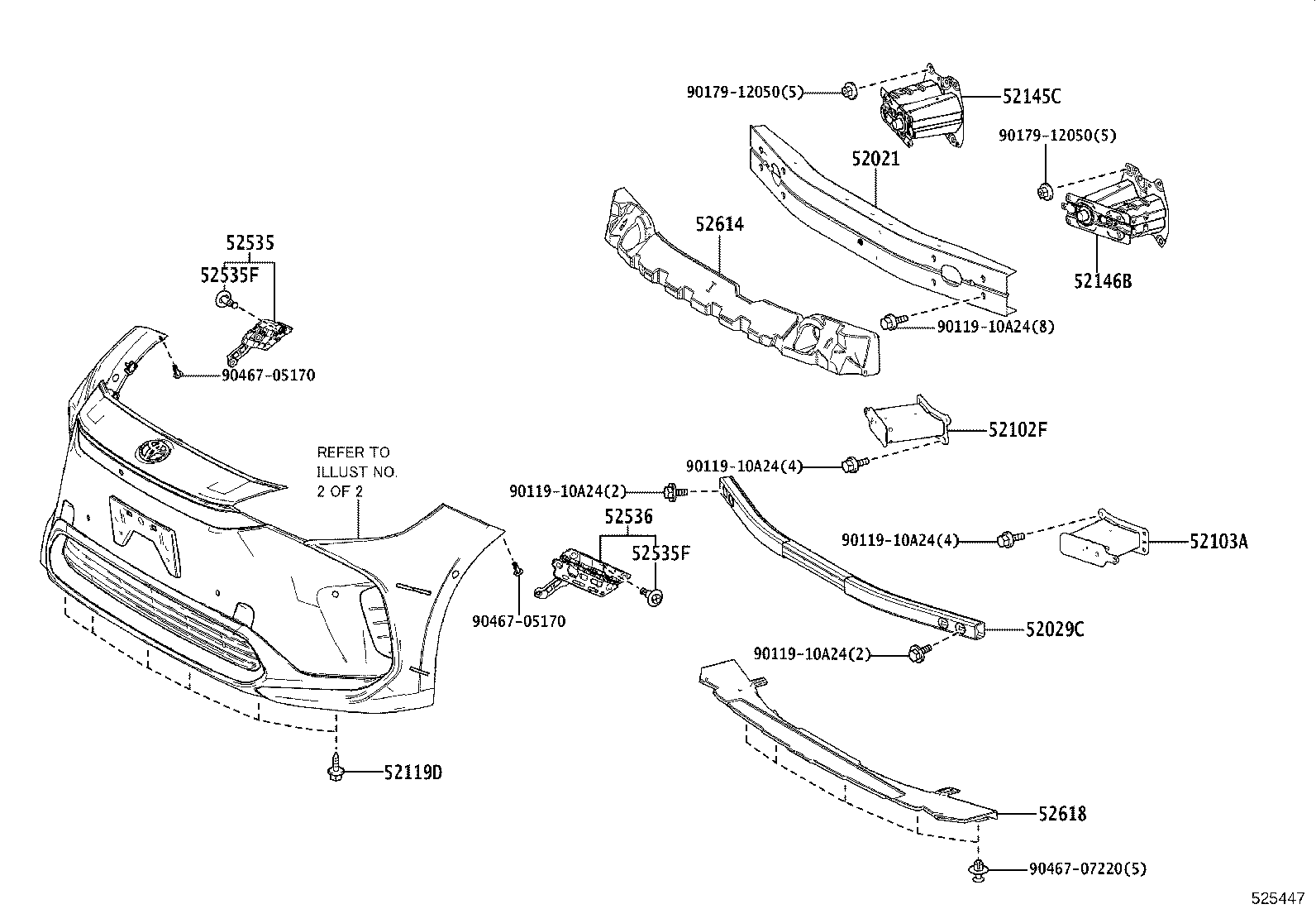 52112-42130 EXTENSION, FRONT BUMPER, RH product image