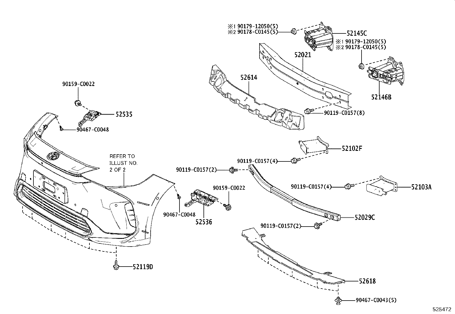 52114-0R150 BRACKET, FRONT BUMPER EXTENSION MOUNTING product image