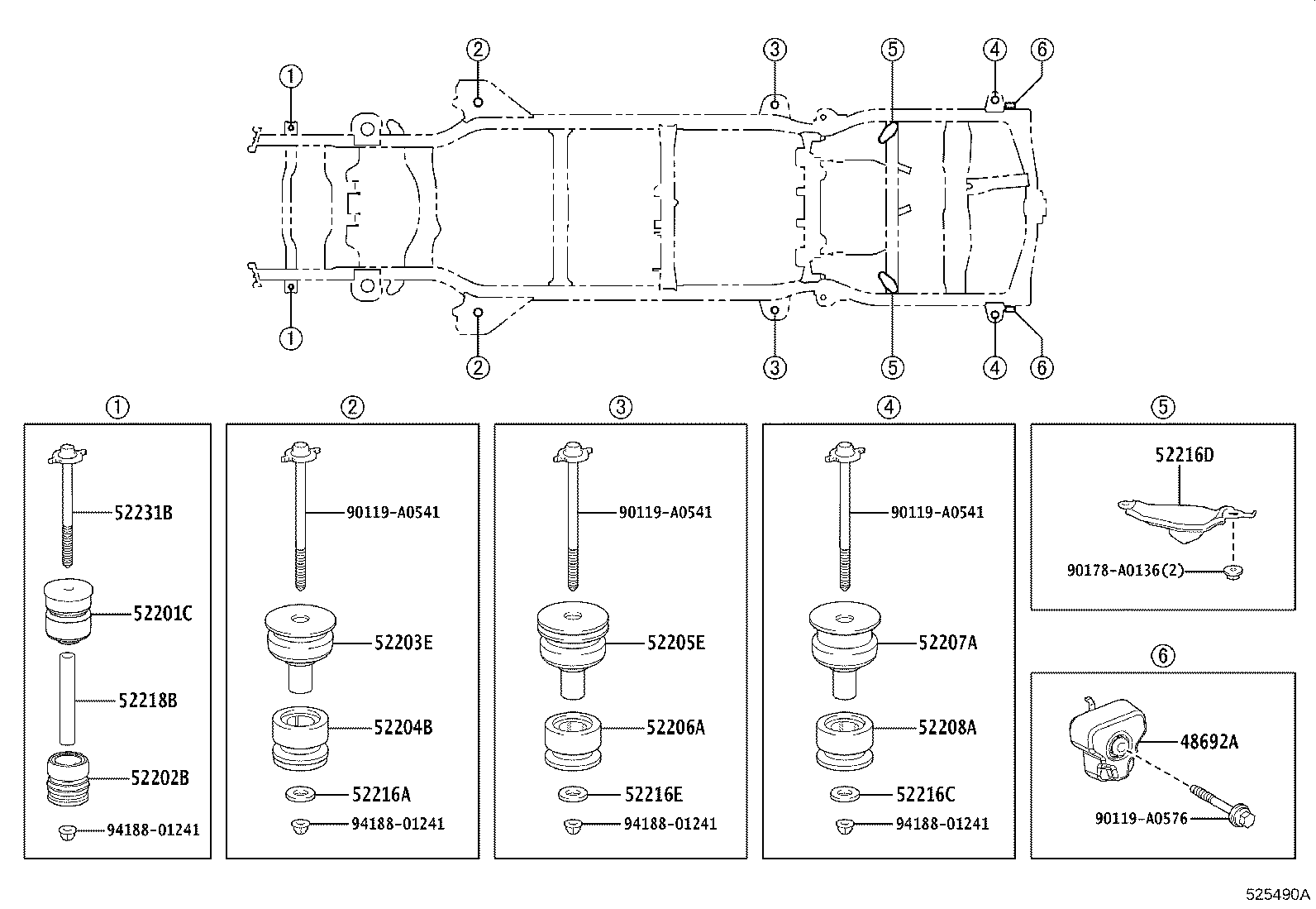 52201-0C030 CUSHIION SUB-ASSY, CAB MOUNTING, NO.1 UPPER product image