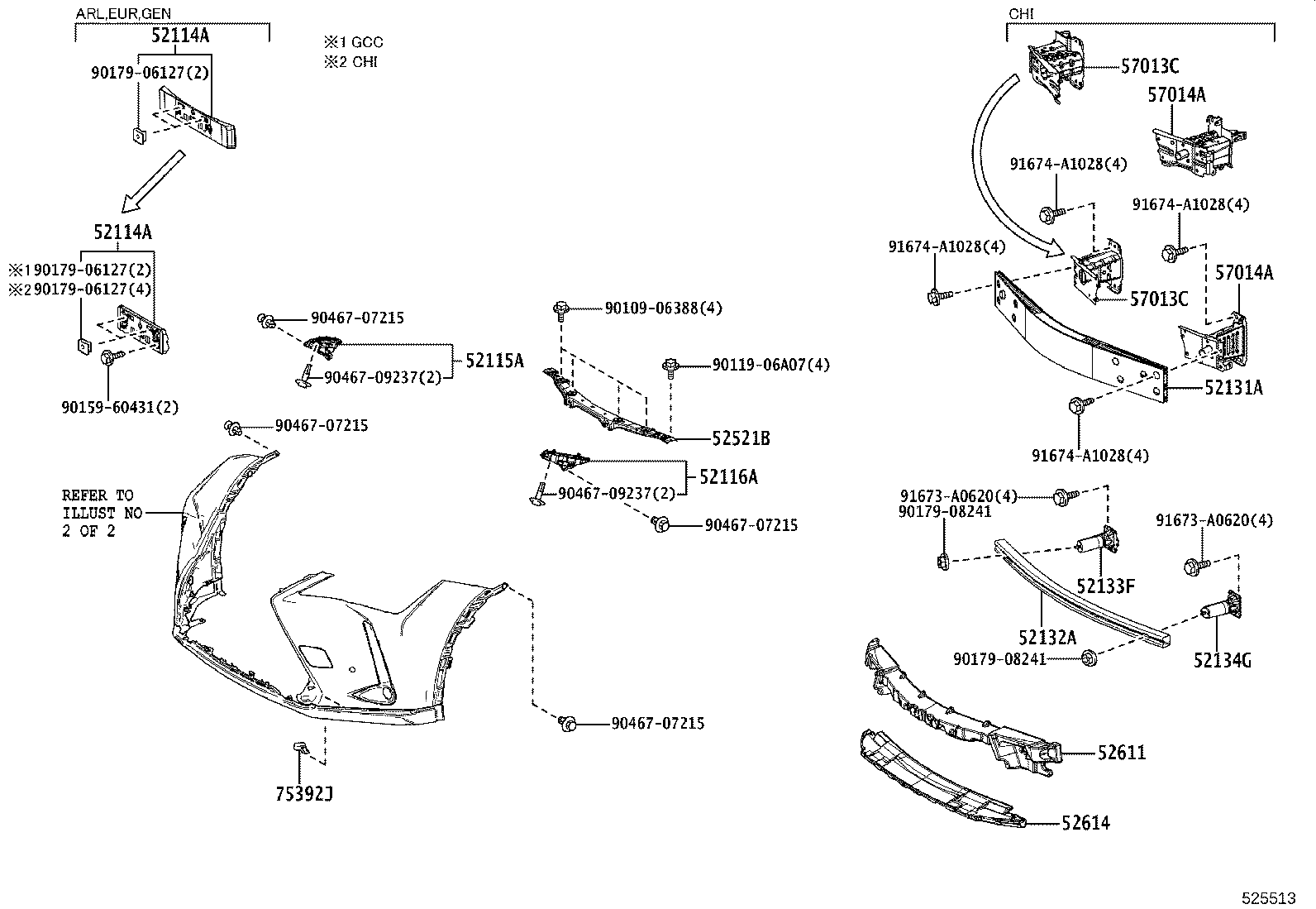 52112-76924 EXTENSION, FRONT BUMPER, RH product image